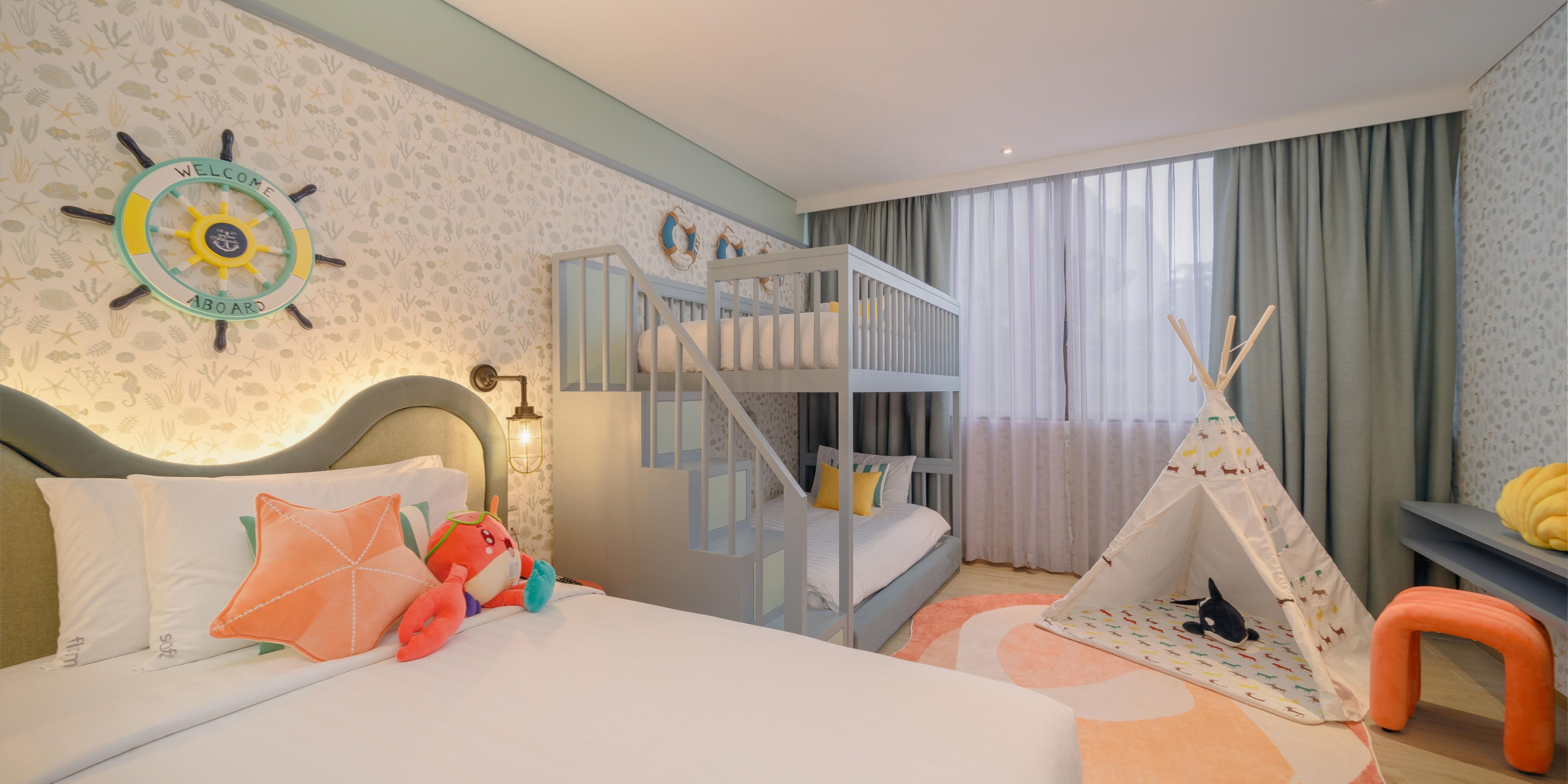 Family room with kids bunk bed