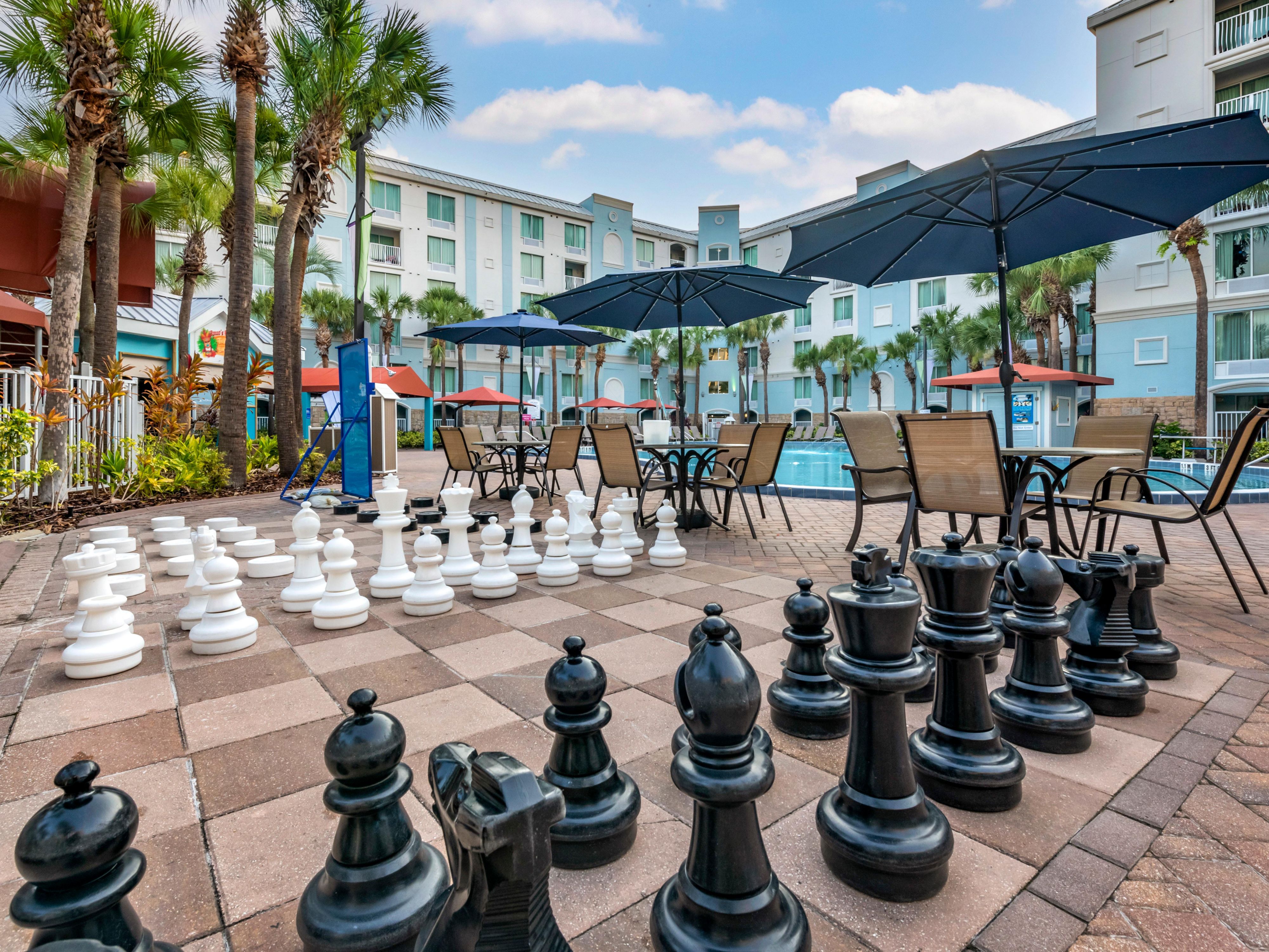 Come stay and enjoy good old fashioned family fun provided by Dan the magic man and his outstanding team. Enjoy poolside activities, chess and checkers and more while having food and drinks from Rocco's Rockin' Tiki Bar.