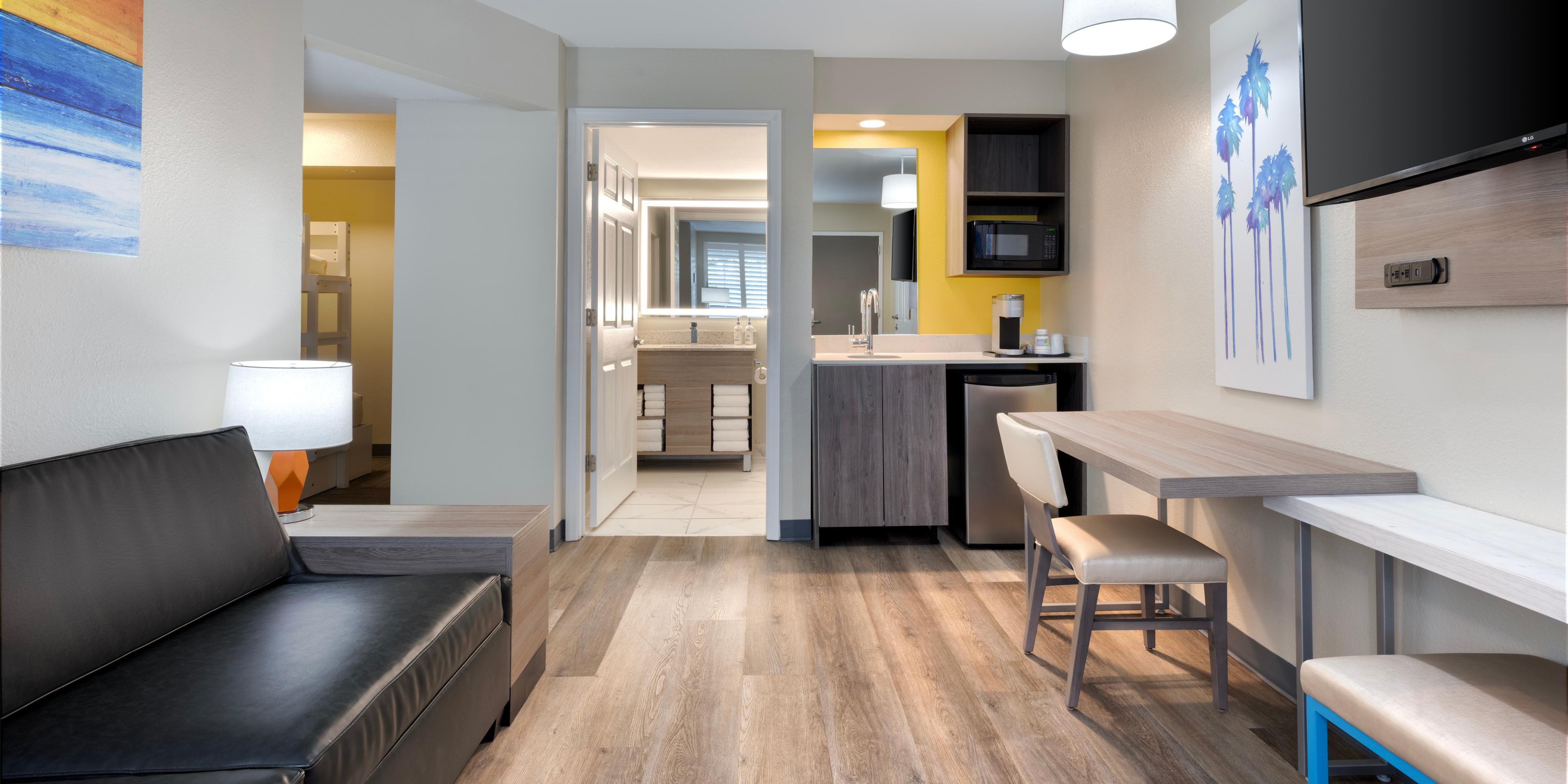 Enjoy roomy Orlando suites with space to dine, rest and recharge.