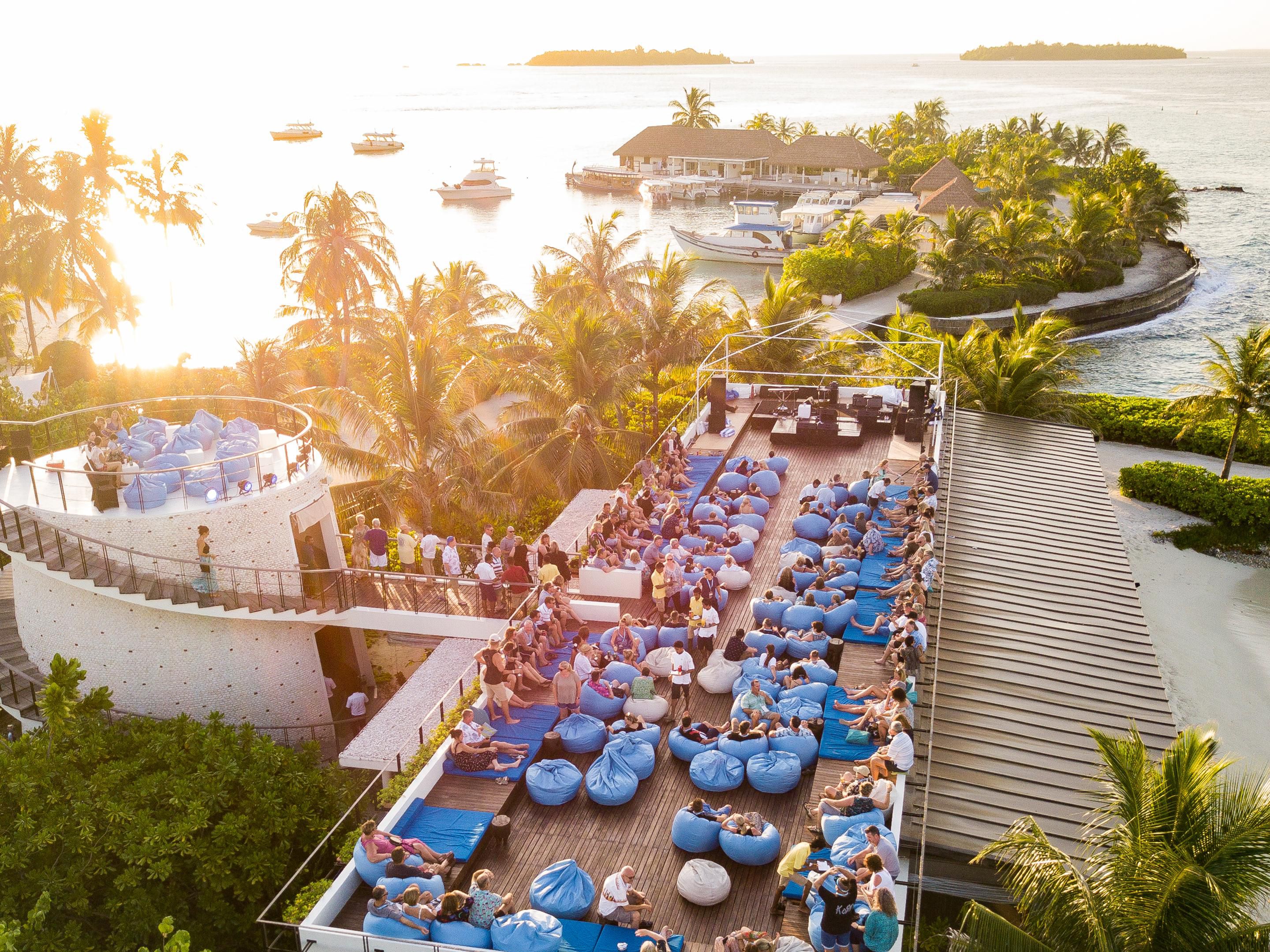 Sunset bar wedding set up