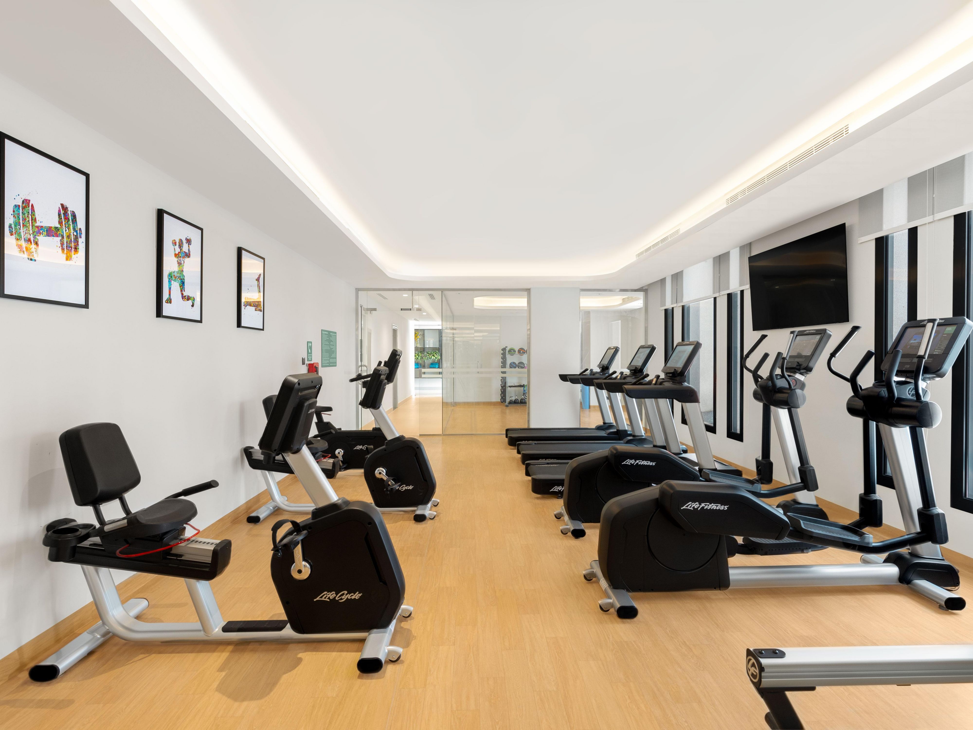 Our Holiday Inn Fitness Studio is open 24 hours a day, providing all you need to maintain wellness goals during your stay in Riyadh. The hotel gym has a range of top-quality equipment: elliptical machines, free weights, stationary bicycles, treadmills
Additionally, we have two swimming pools plus a pool bar serving refreshing drinks and snacks