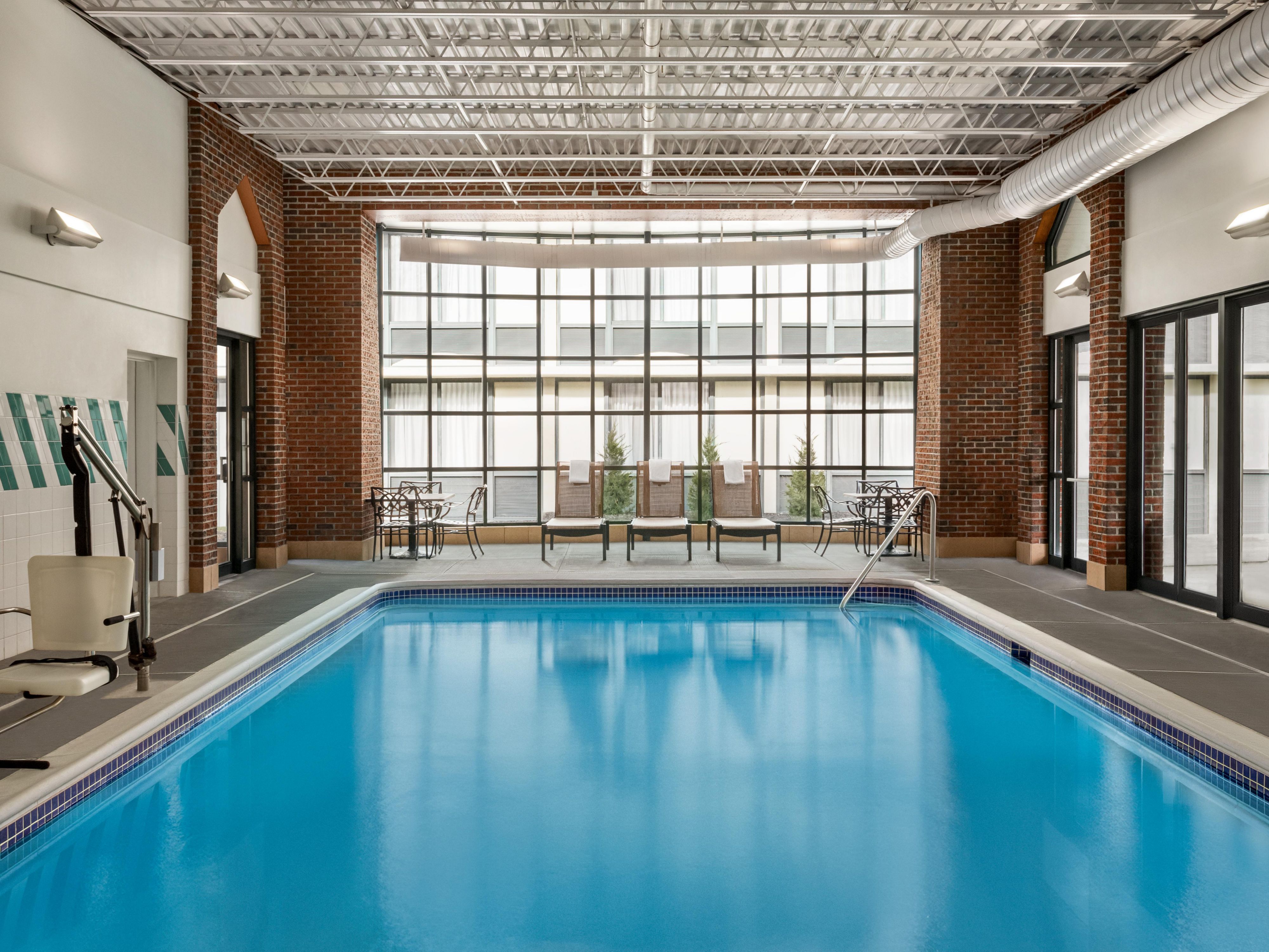Enjoy a dip in our indoor pool during your next visit! Open daily from 6am until 10pm. 