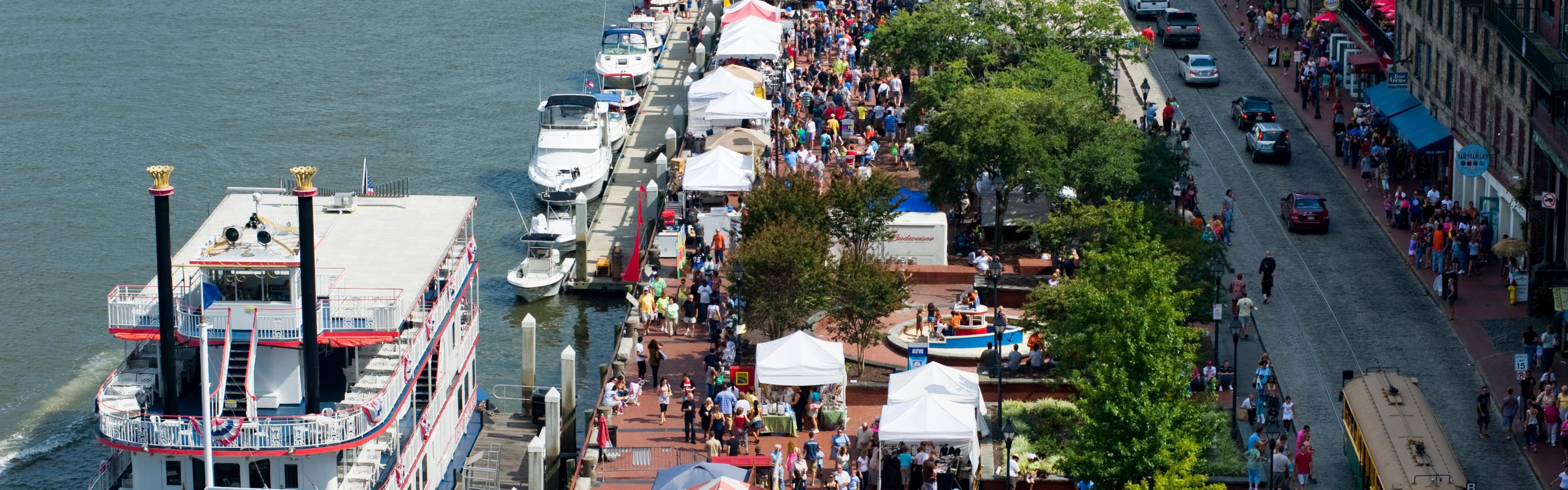 Historic River Street is just steps away