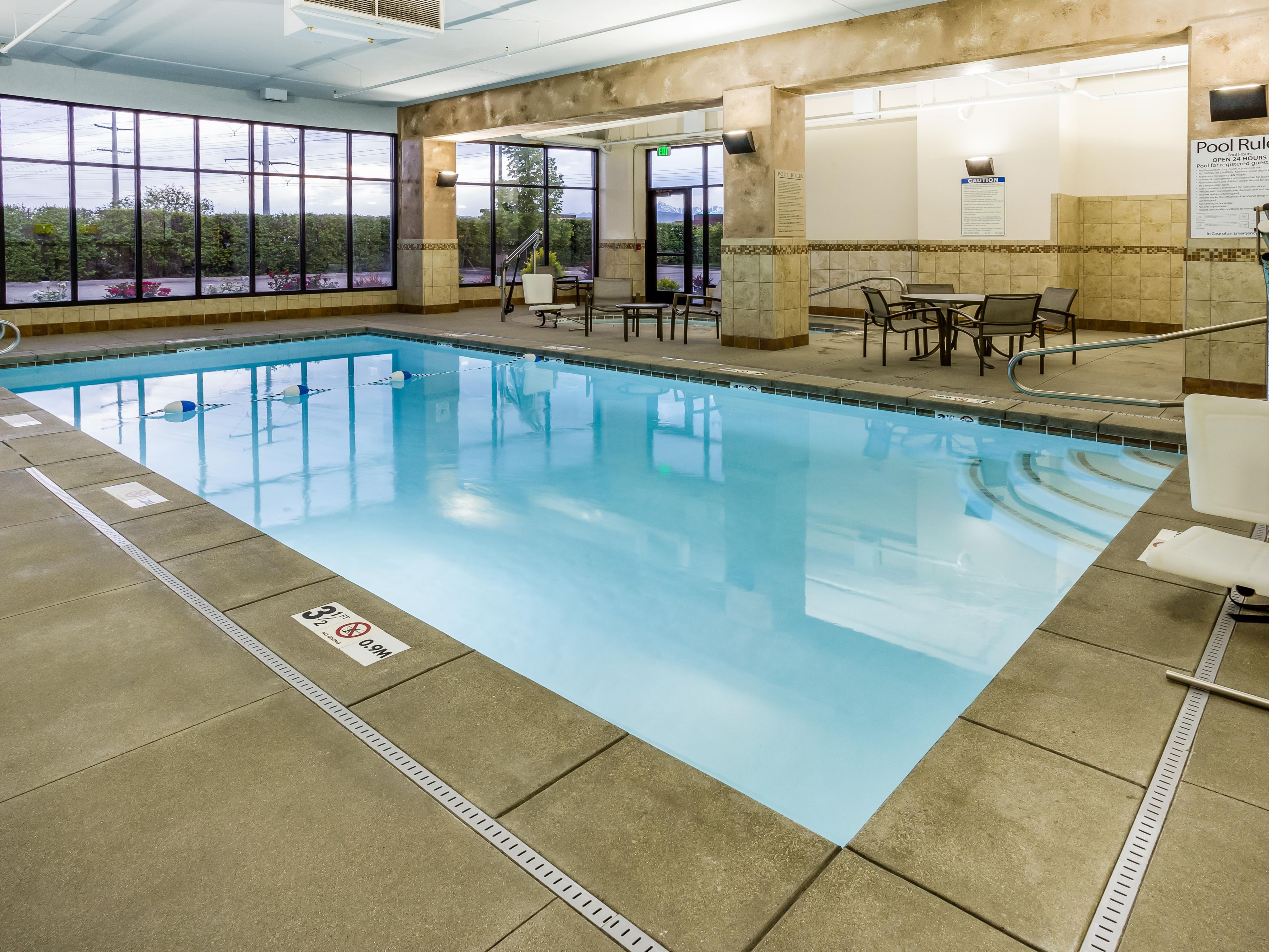 Enjoy access to our indoor pool and hot tub.