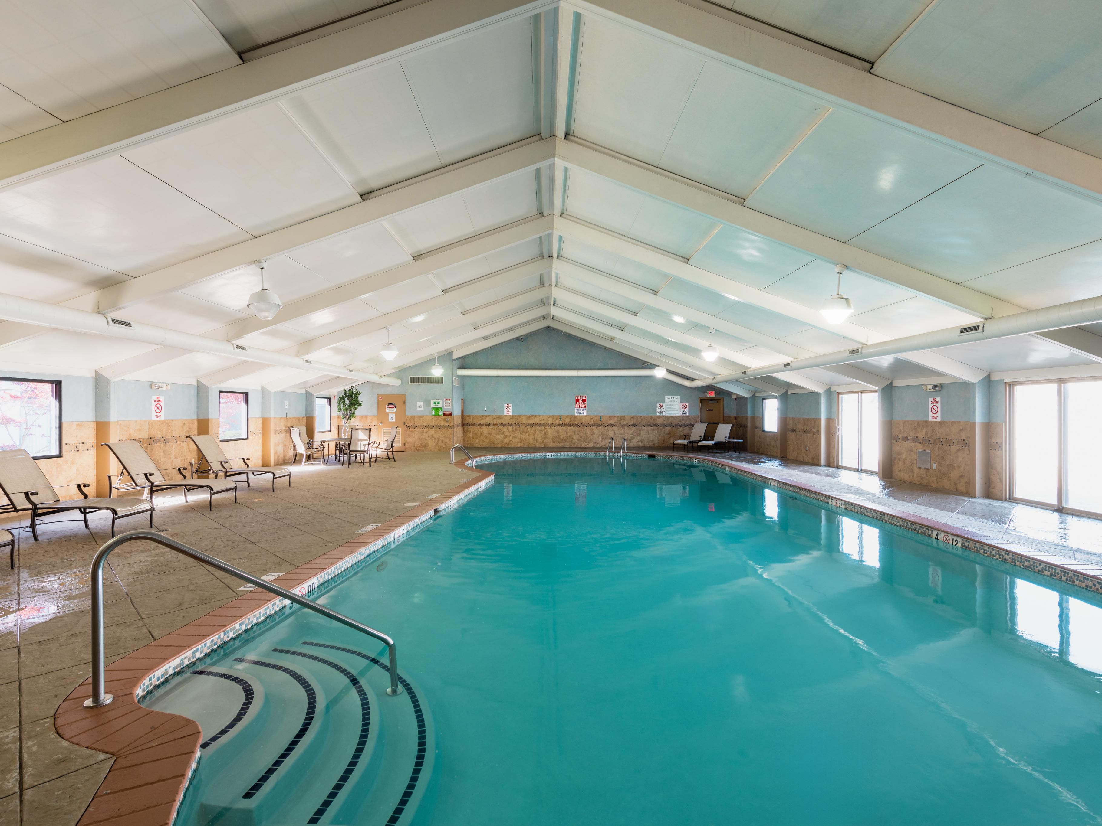 You can go for a refreshing swim in the indoor pool, rain or shine
