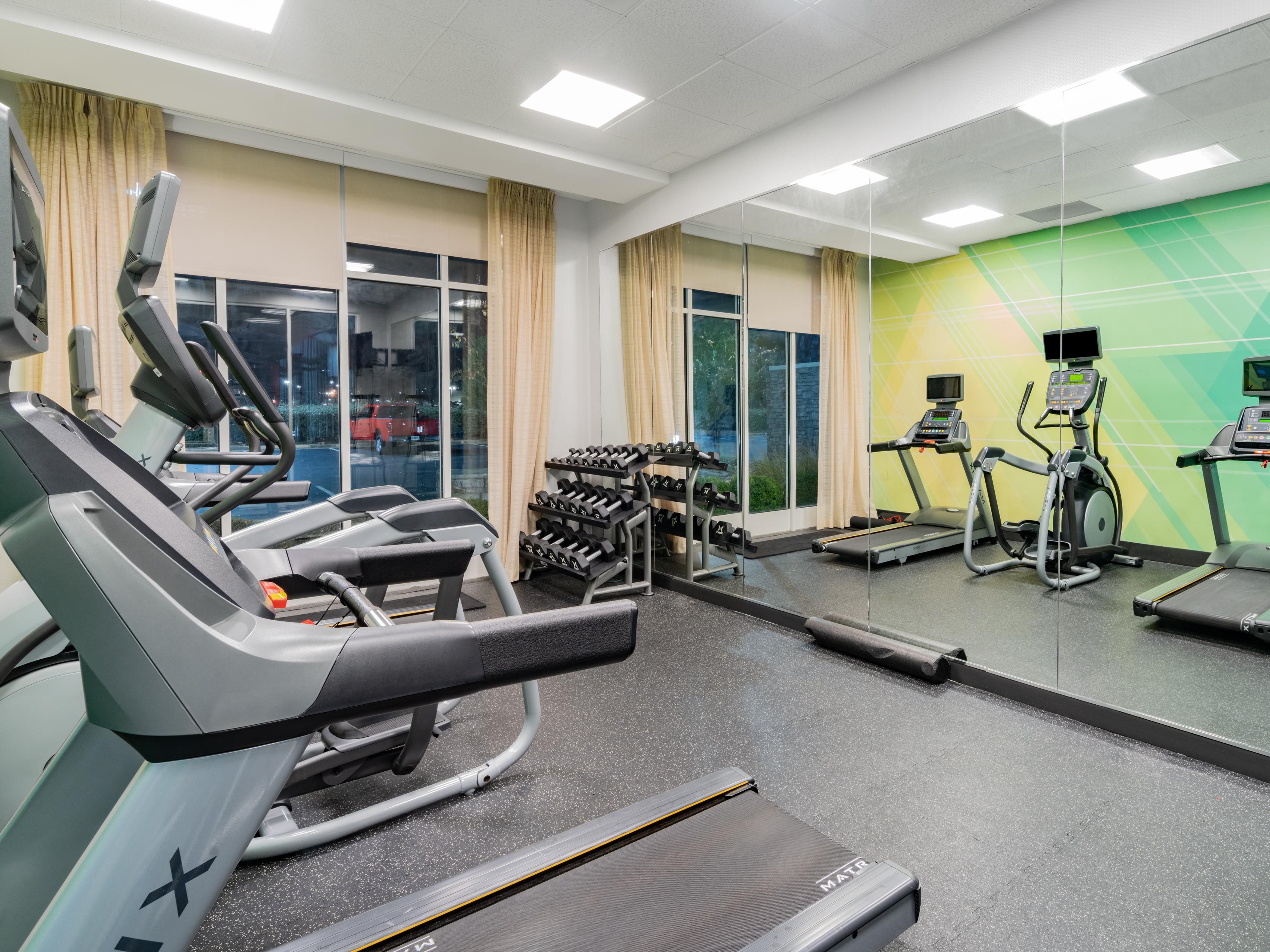 Get your sweat on in our complimentary, fully equipped fitness center, open for our guests from 6:00 AM - 11:00 PM.