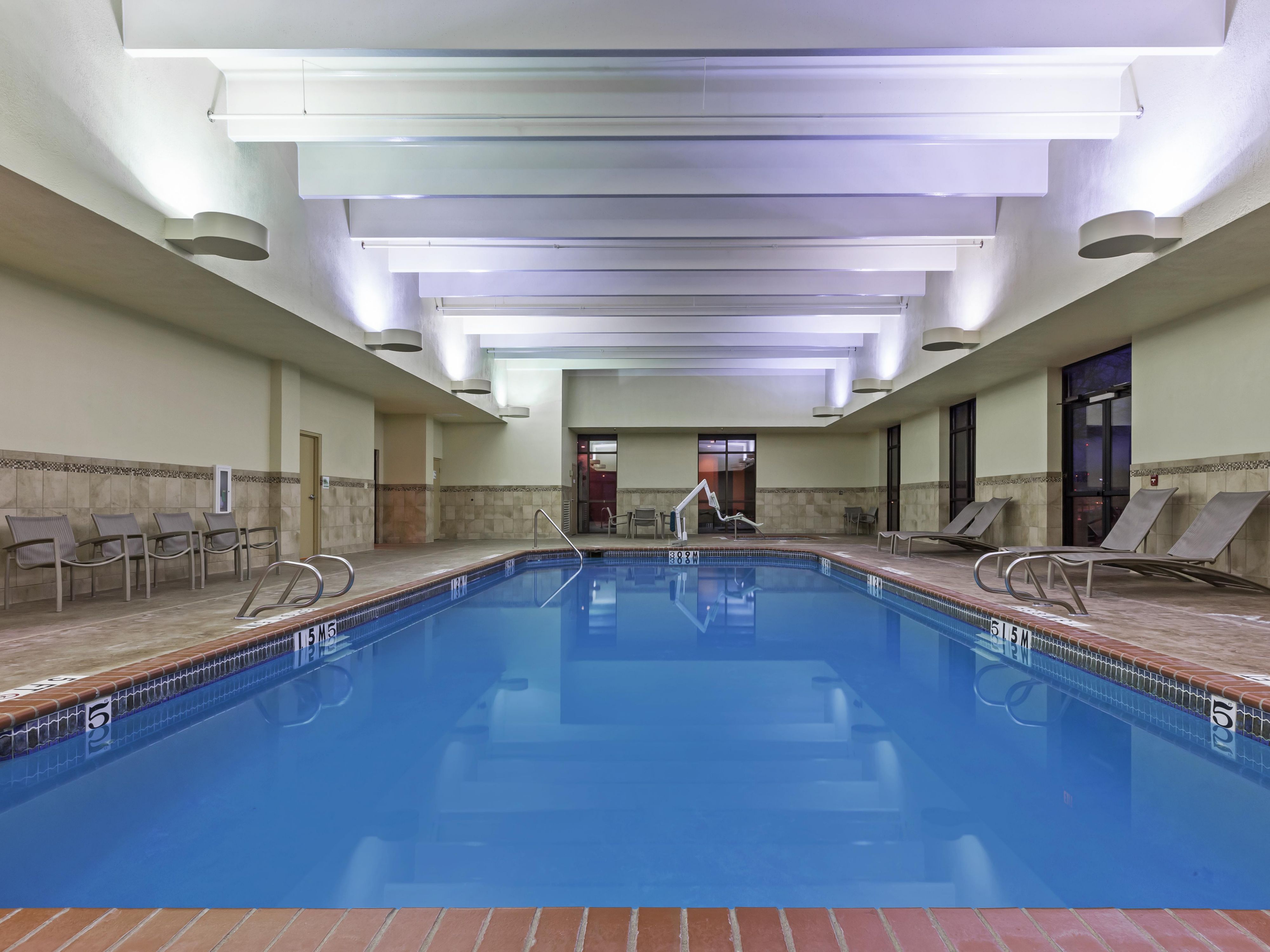 Dive into relaxation at our heated indoor pool, perfect for any season. Whether you want to make a splash with the family, swim laps as part of your morning routine, or unwind in the soothing hot tub, our pool area is designed to cater to relaxation and recreation all year long.