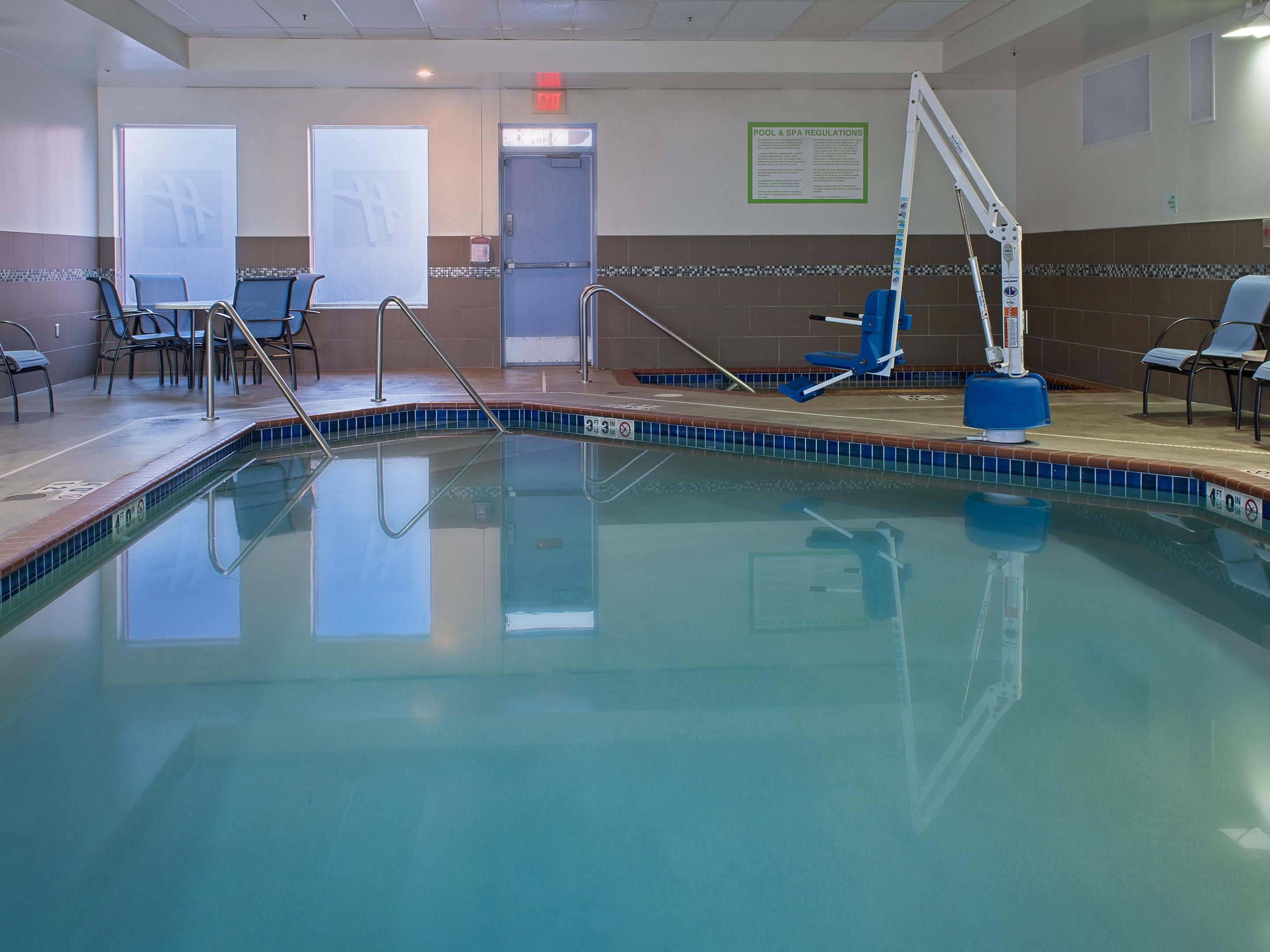 Relax with a refreshing swim in our indoor swimming pool.