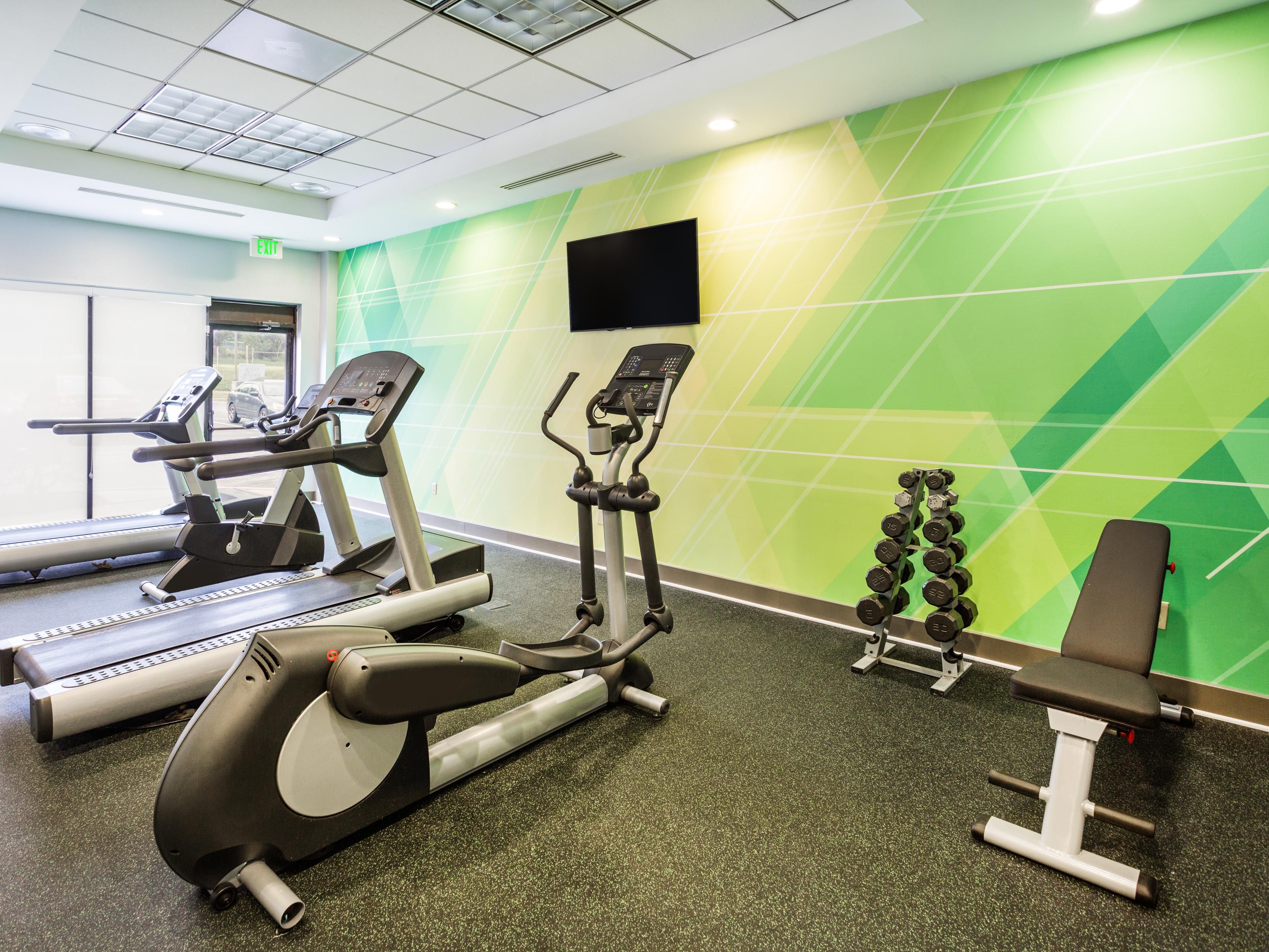 Traveling doesn't mean you have to give up on your fitness goals. Enjoy your workout any time of day in our newly remodeled Fitness Center. 