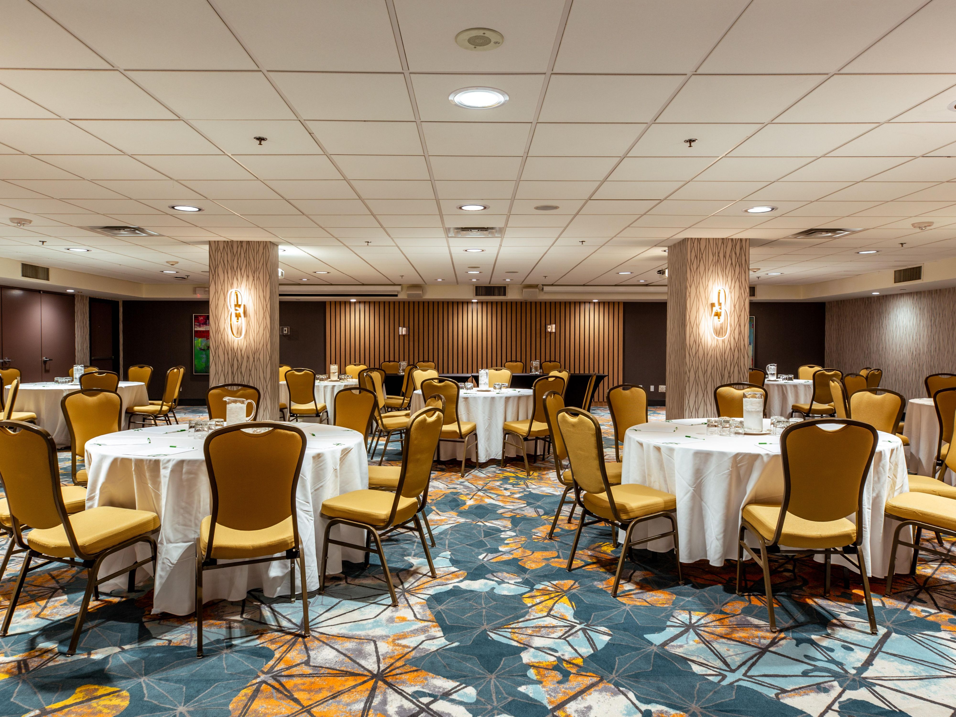 Whether your event is for 10 people or 300 people, we have the ideal banquet space to host all types of meetings, conferences, or events. Let our dedicated team of Sales and Catering professionals assist you in planning the perfect event. Call us today for a tour of our event space!