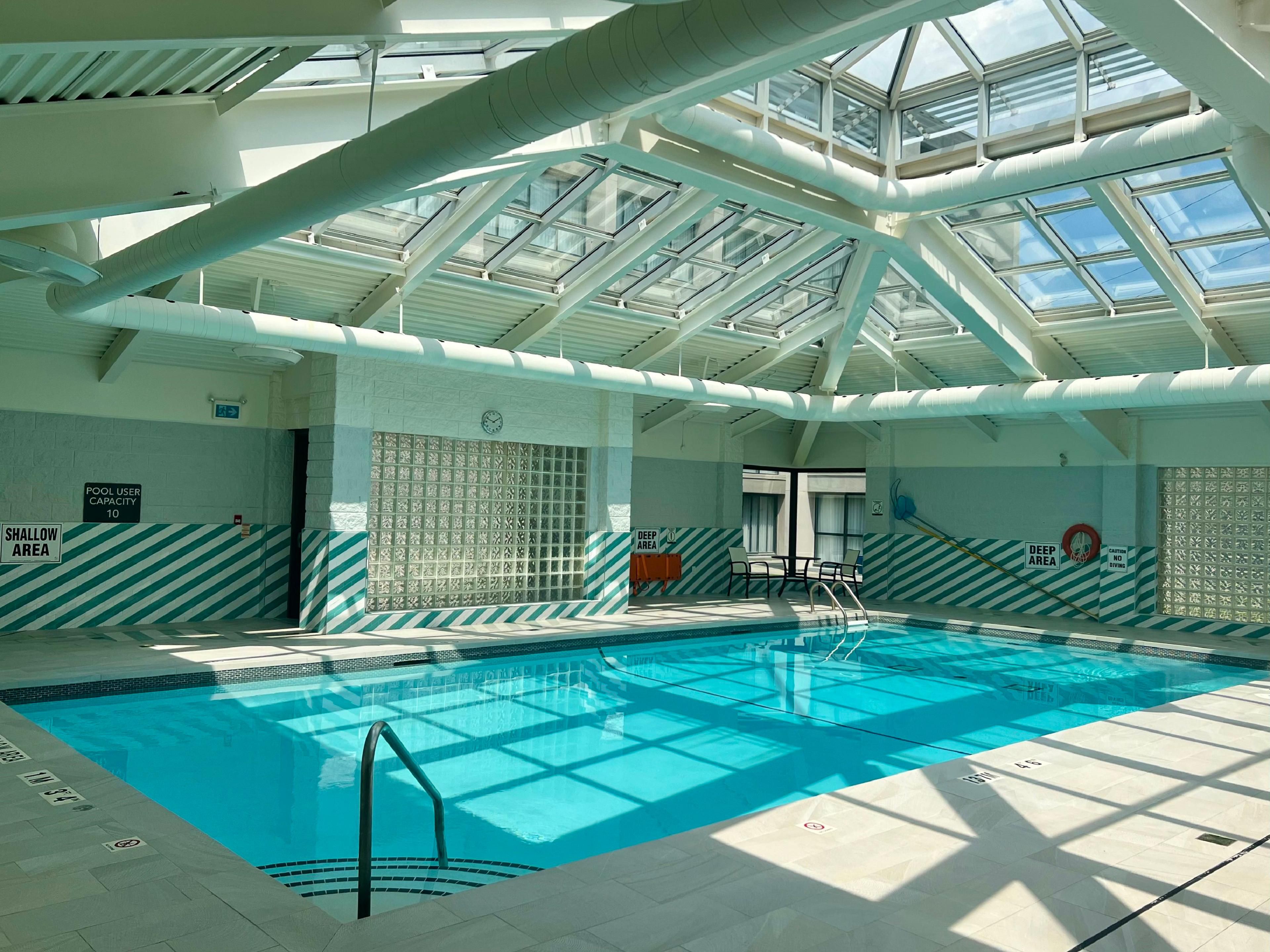 Take a refreshing dip in our indoor heated swimming pool.