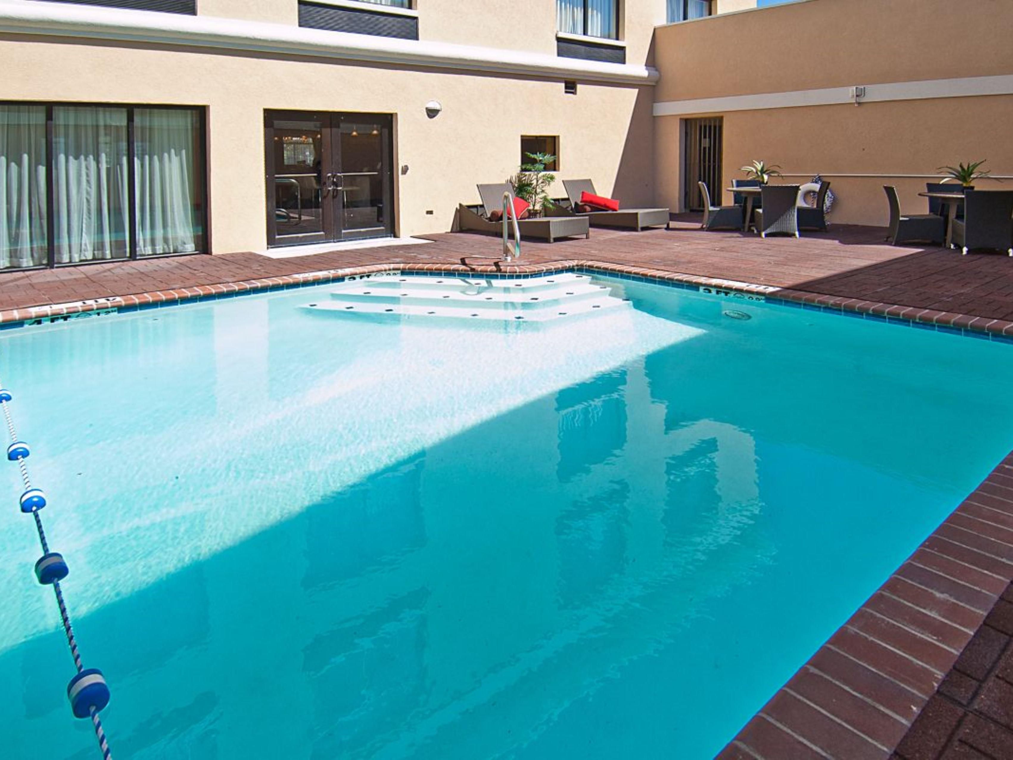 Take a dip in our outdoor pool.