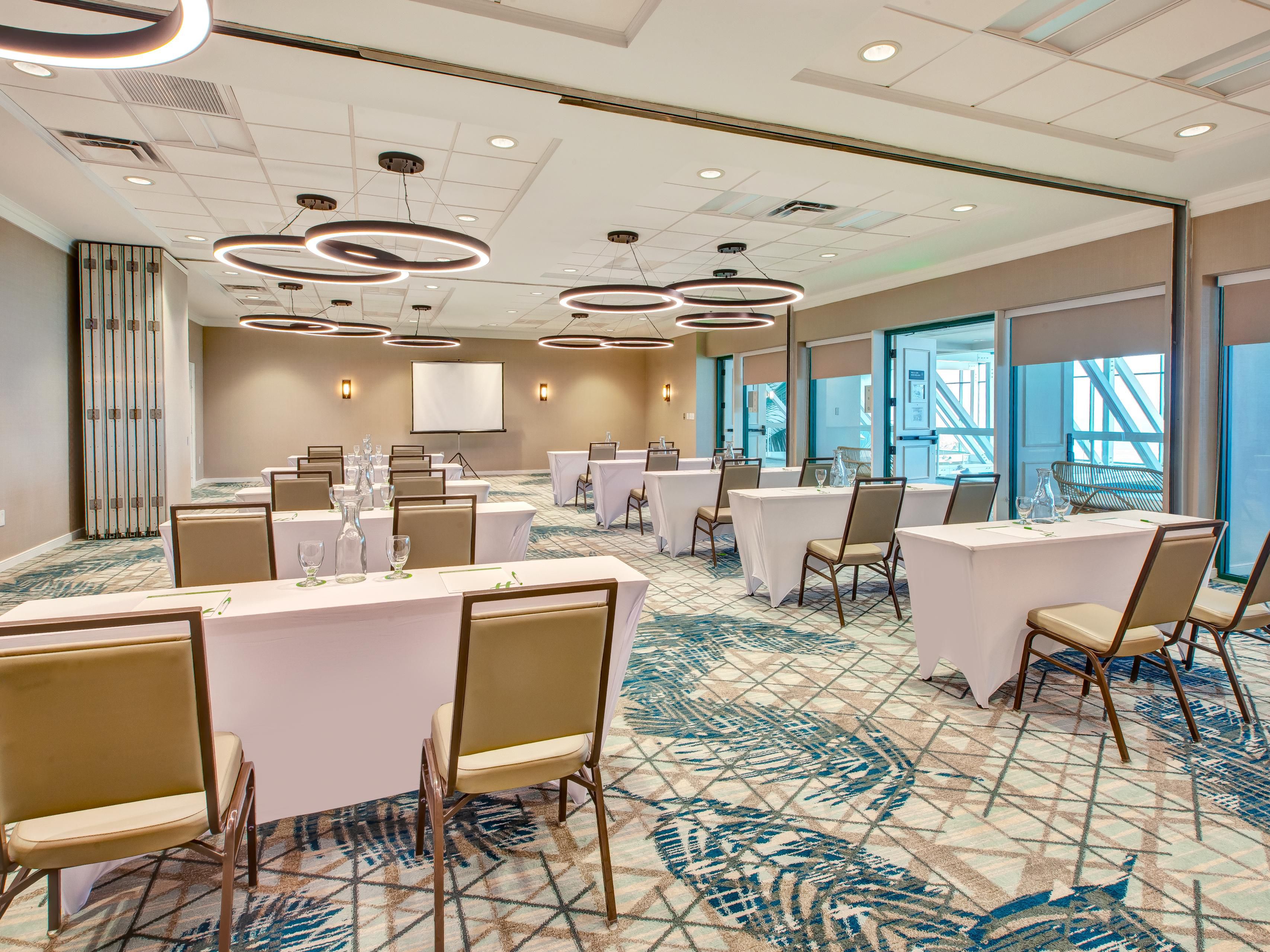 Our 1,590 sq. ft. ocean view ballroom offers an inspiring setting for board retreats and executive meetings. With natural light, sweeping views of the Atlantic, and a flexible layout designed for productivity, this space brings a refreshing coastal backdrop to high-level planning and collaboration.