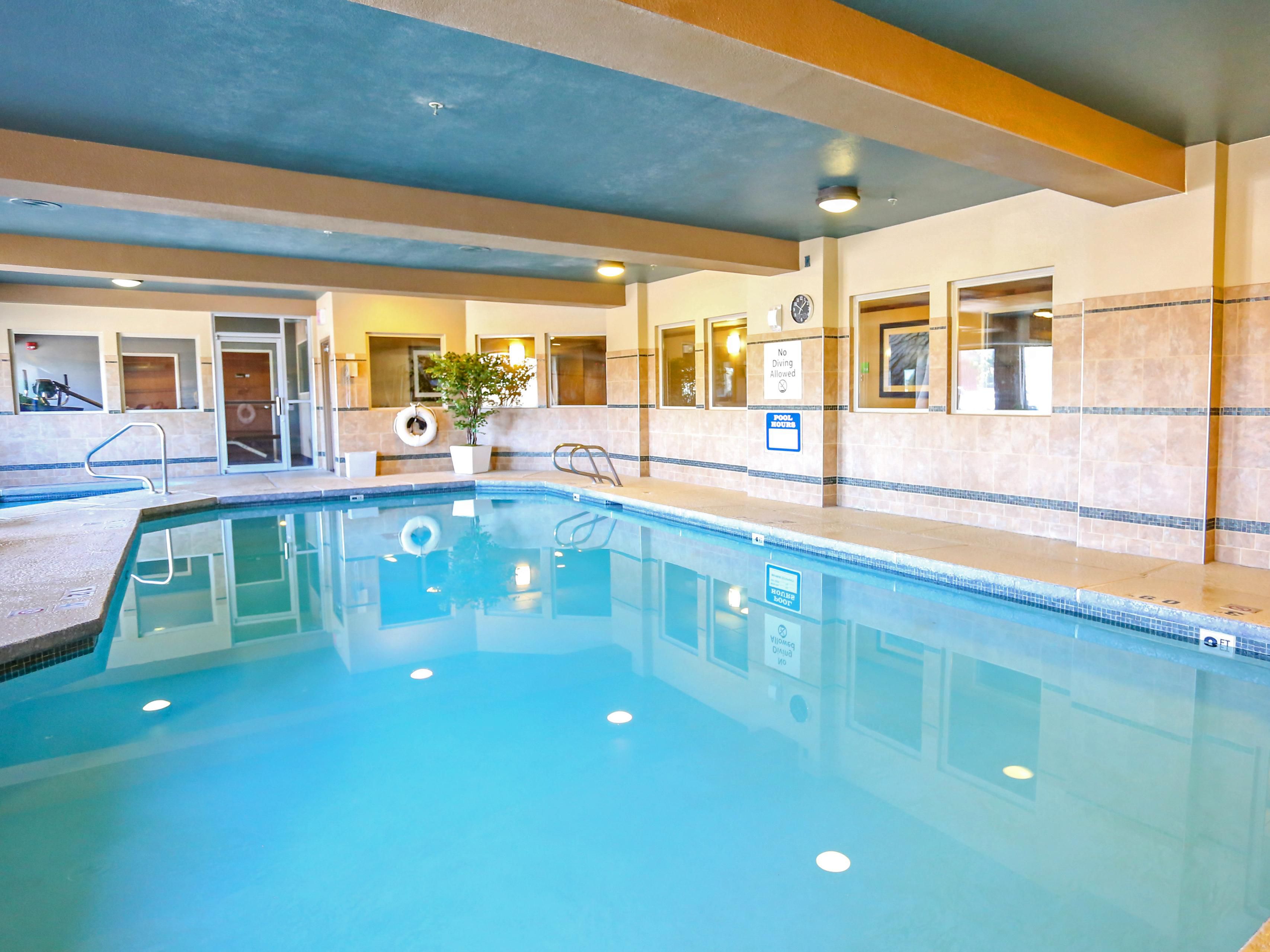 Rain or shine, take a refreshing dip in our heated indoor pool