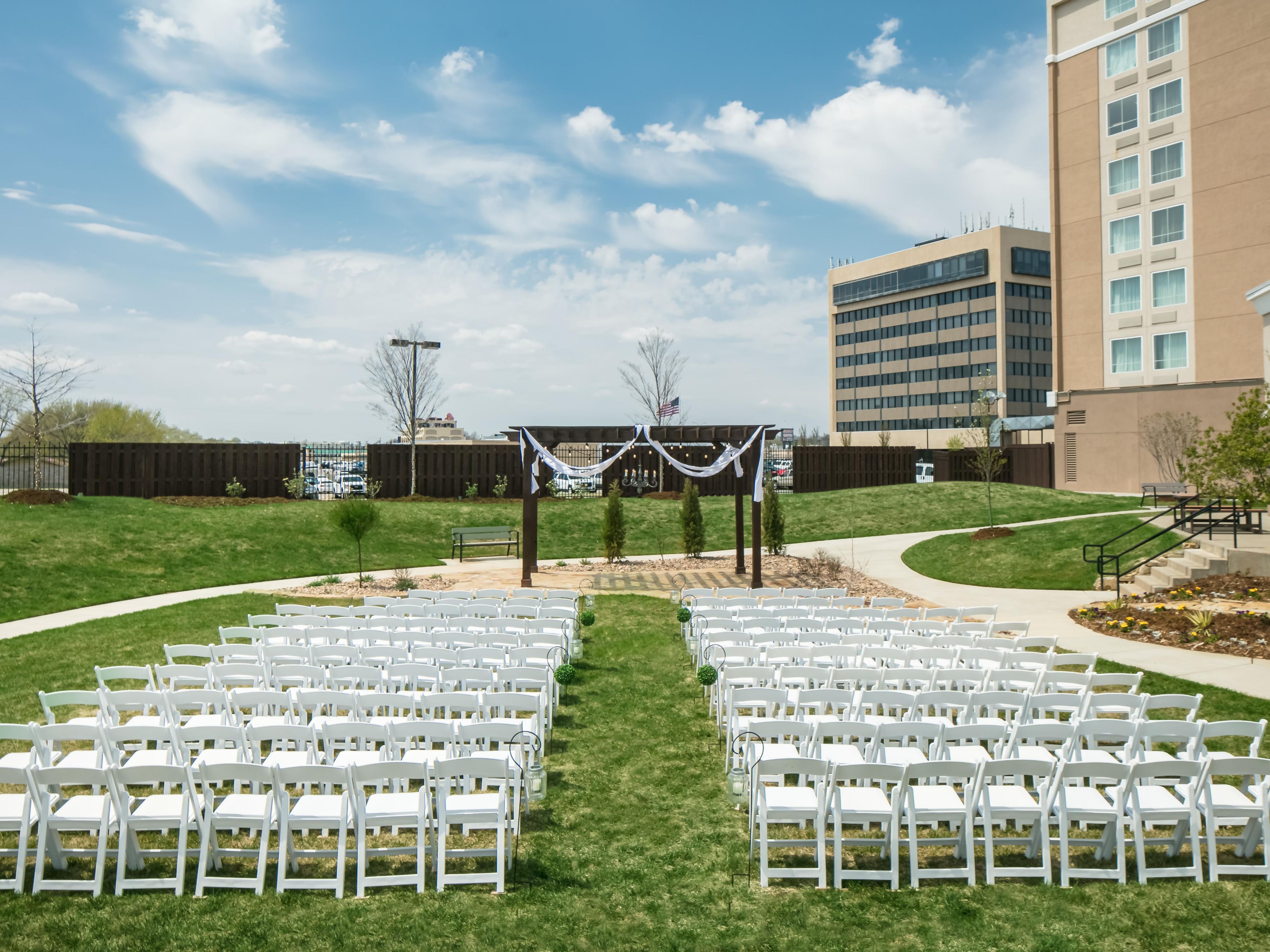 Our Blue Cedar Terrace is perfect for your next big event or wedding ceremony. Visit www.wichitakansasevents.com for more information on planning your entire wedding under one roof. 