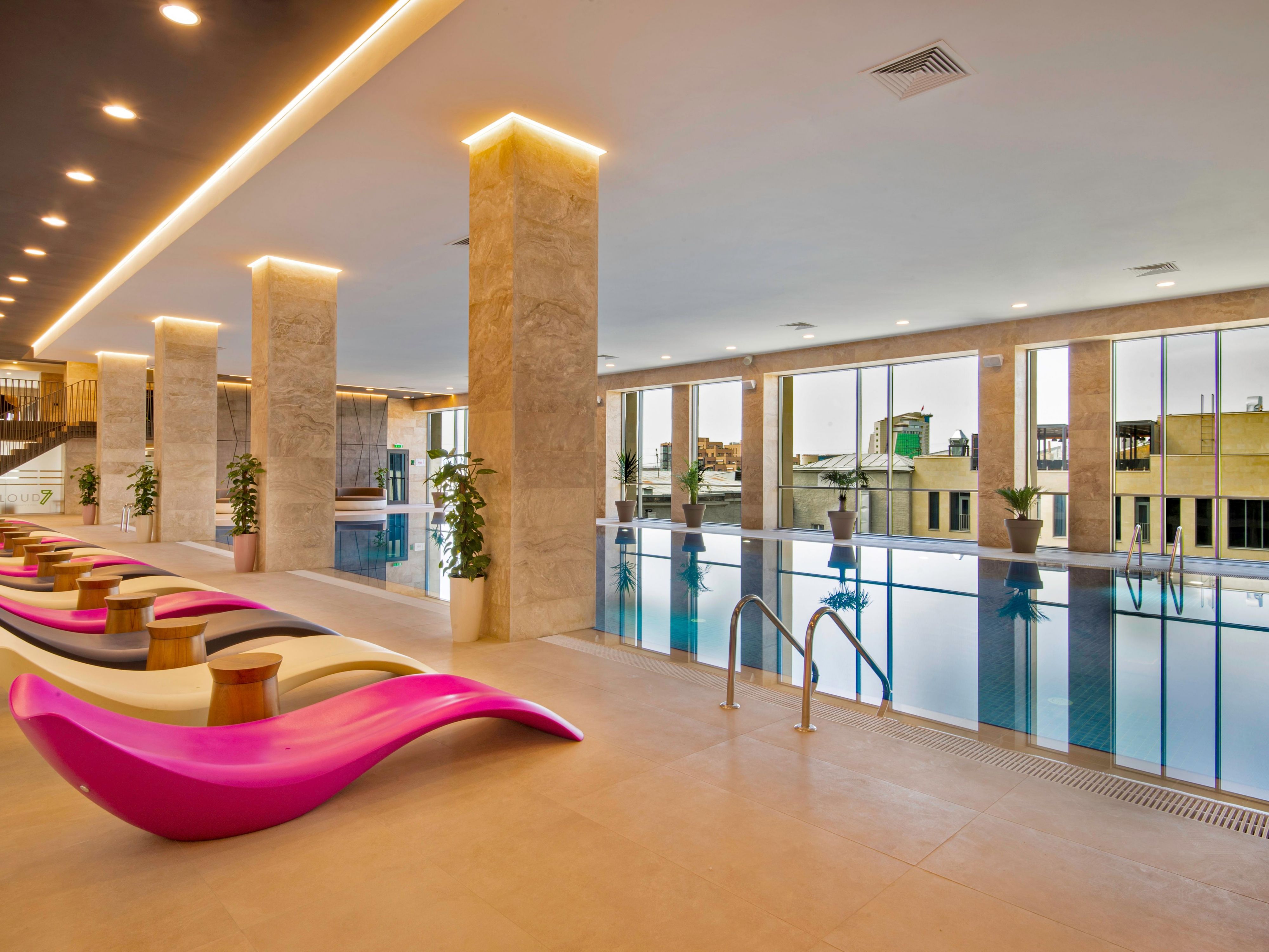 "Cloud 7" 25m long pool, located on the 7th floor of the hotel 