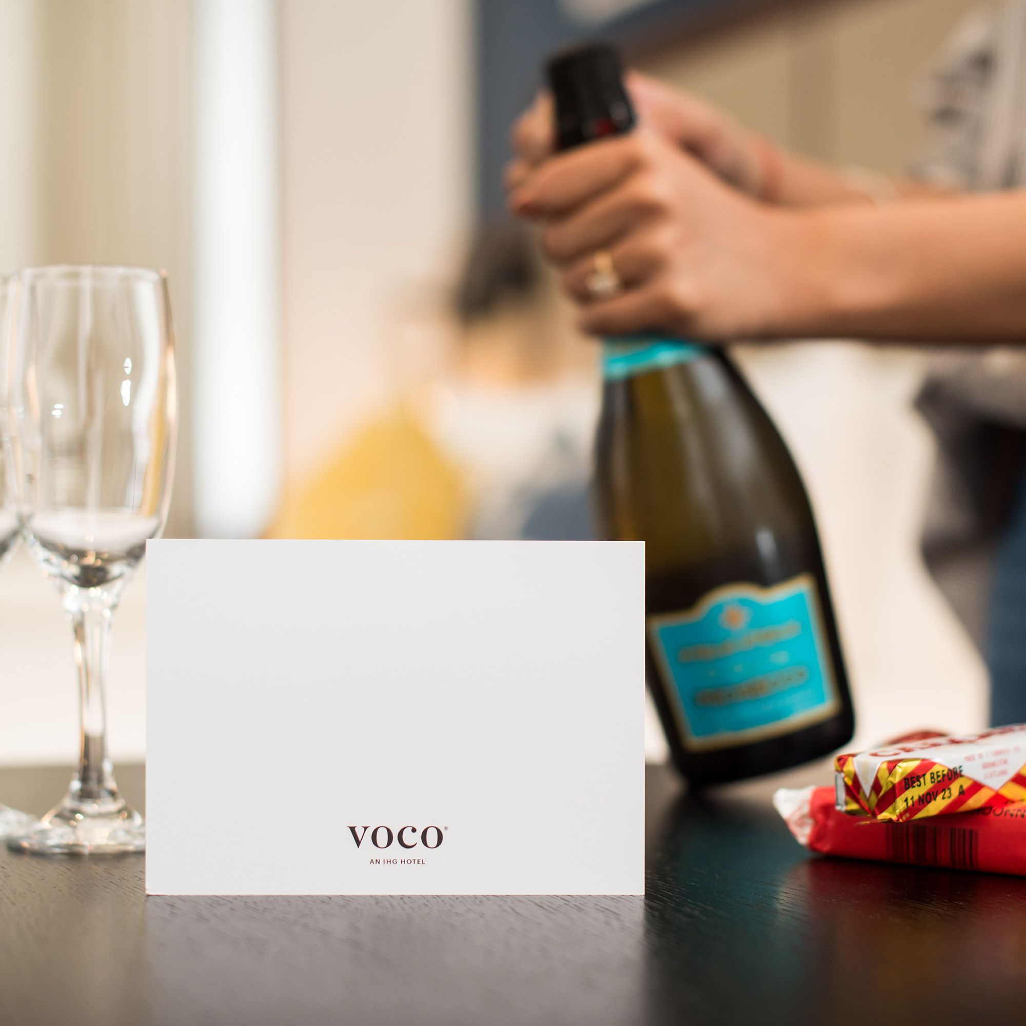 Guest enjoying champagne