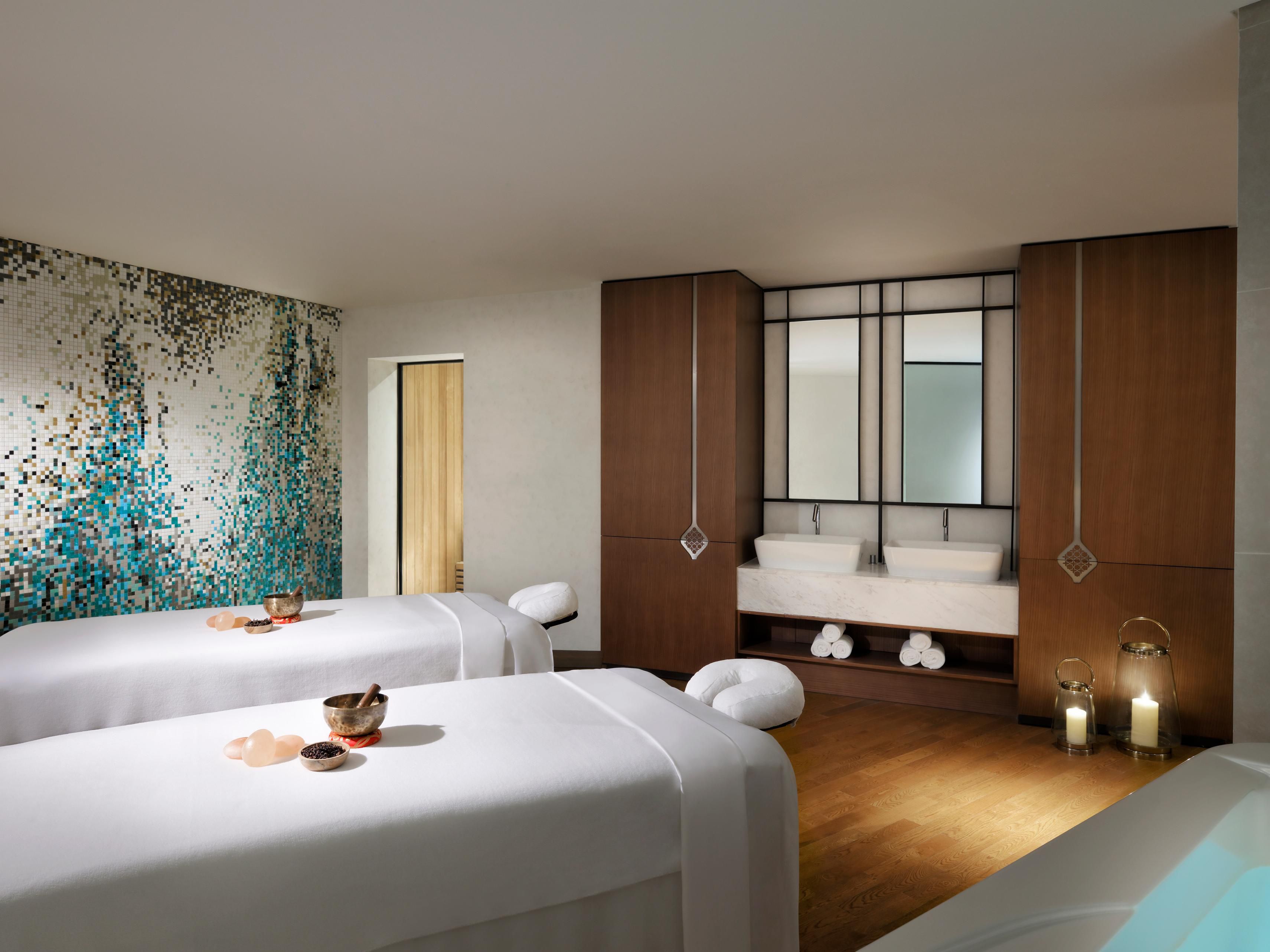 Rejuvenate at Jala Spa & Wellness, where tranquility meets intimacy. Choose from two exclusive 60-minute experiences for you and your partner:
• Enjoy a private couple’s yoga session with soothing sound healing.
• Join a personalized training session for two, tailored to enhance your fitness journey.
Let our wellness team guide you to harmony.