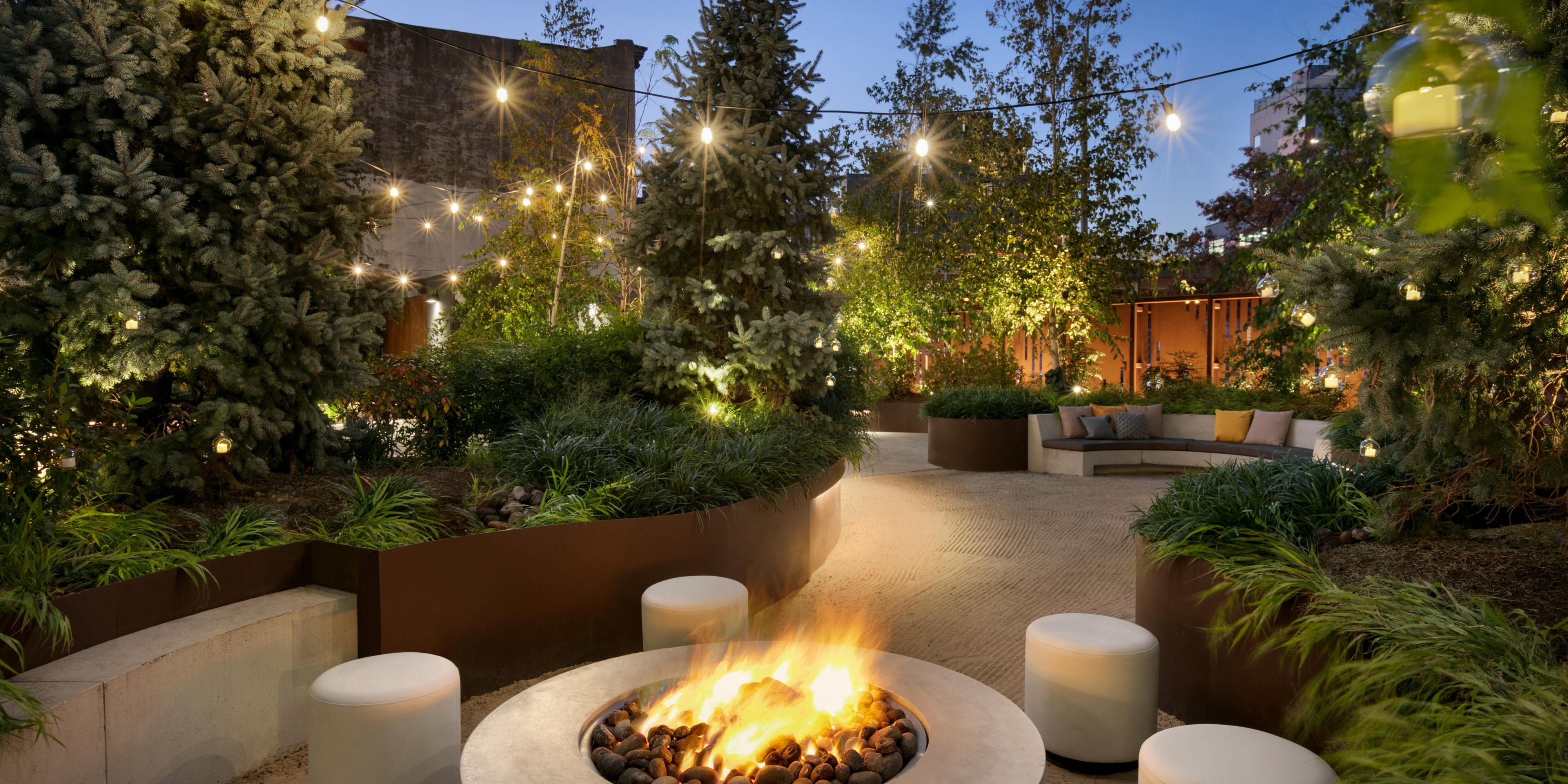 Relax in front of our courtyard fire pit.