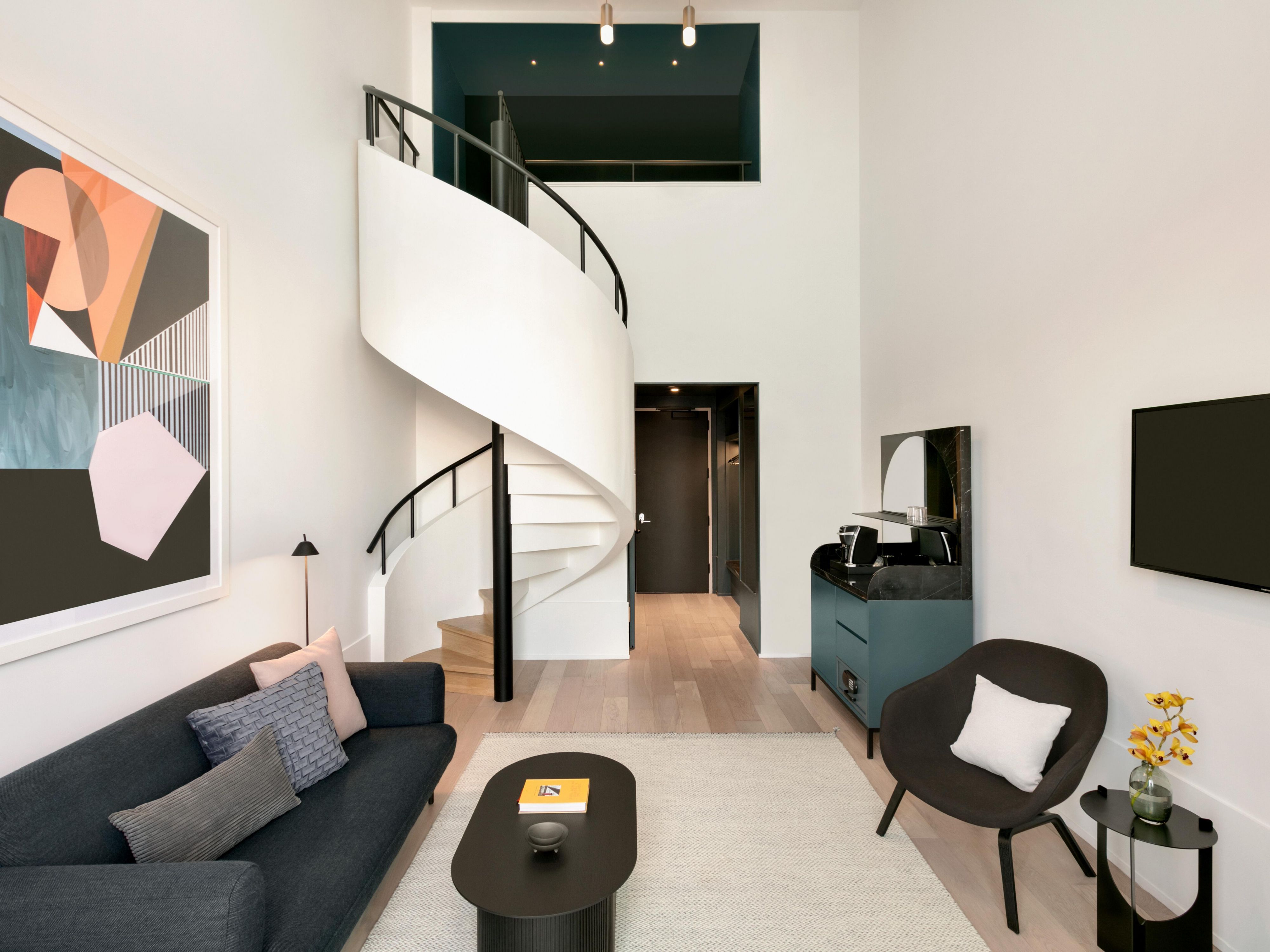 Elevate your stay in one of our 26 stunning suites. From cozy one-bedrooms to the luxurious Grand Suite, each suite offers spacious layouts, modern amenities, and thoughtful touches. Whether you’re relaxing after a day in the city or hosting friends, our suites are the perfect blend of Brooklyn charm and elevated living.