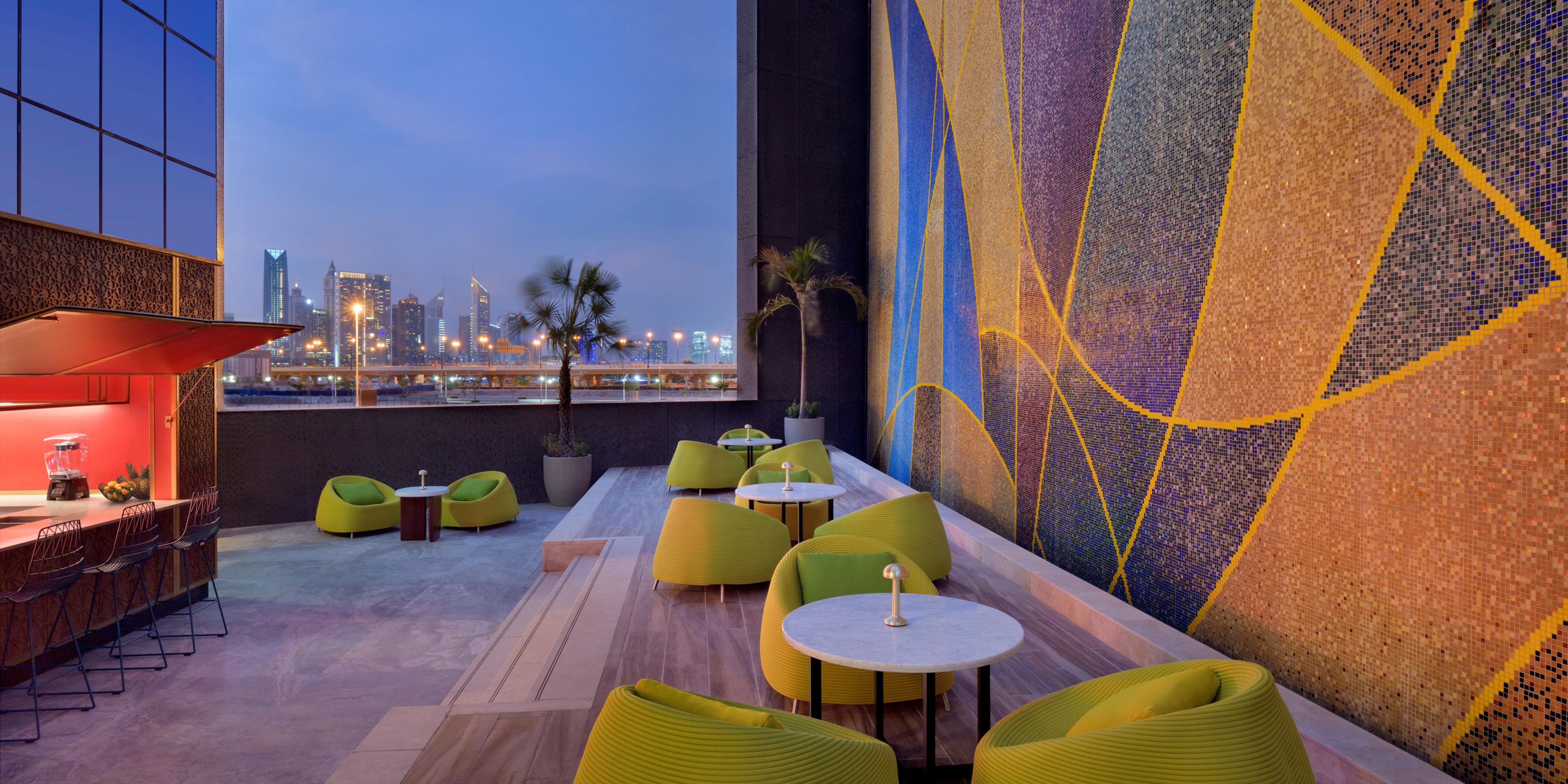 Outdoor Terrace at Open Sesame, Hotel Indigo Dubai Downtown