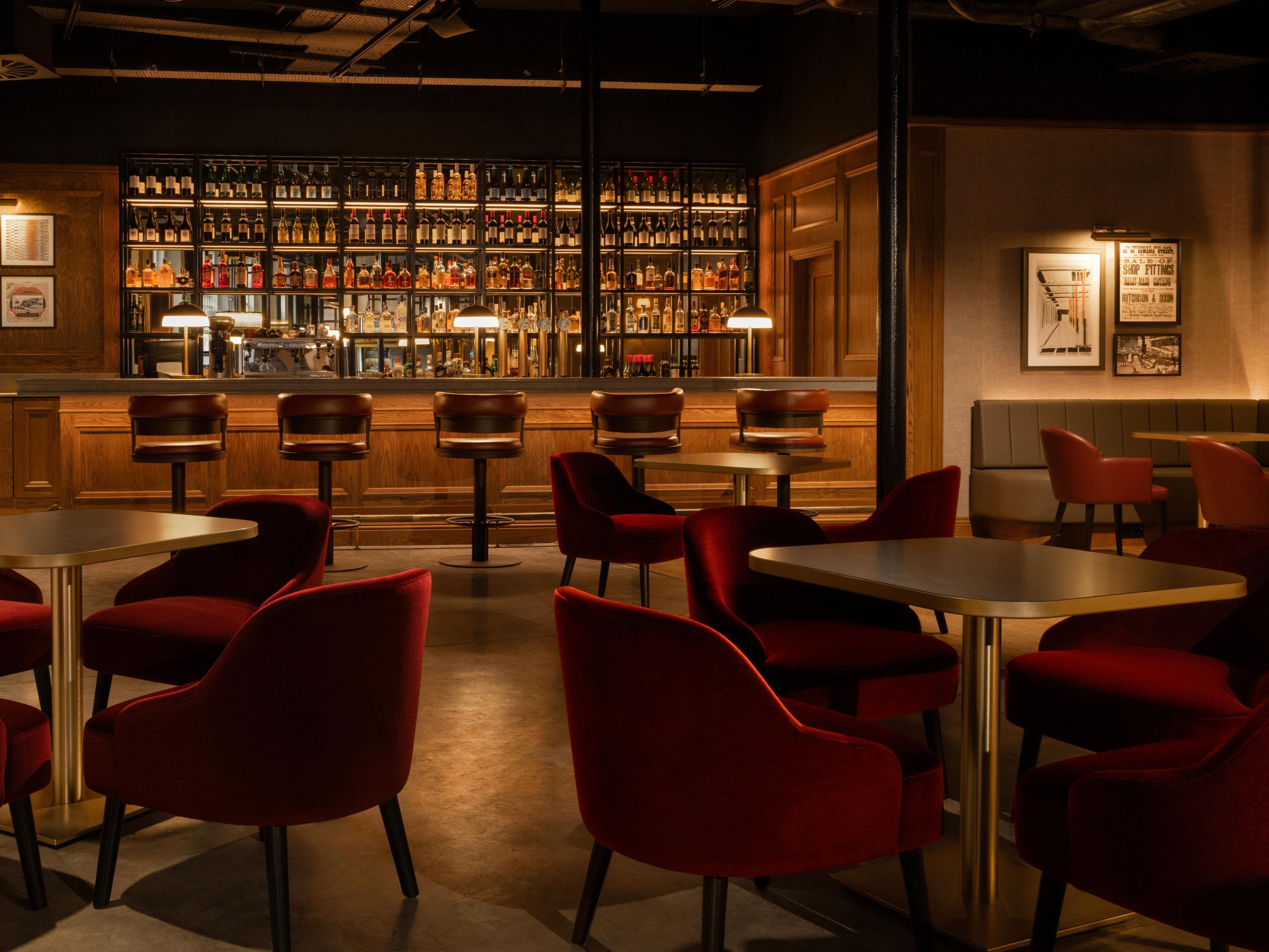 In 1822 our doors first opened as Dundee's largest jute and mill, now we welcome you to enjoy our lobby bar, Eighteen22. Serving a selection of wine, beers, spirits and cocktails celebrating home-grown Dundee brands alongside well-known favourites, plus welcoming, locally sourced small plates and dishes available for lunch and dinner from 12noon.