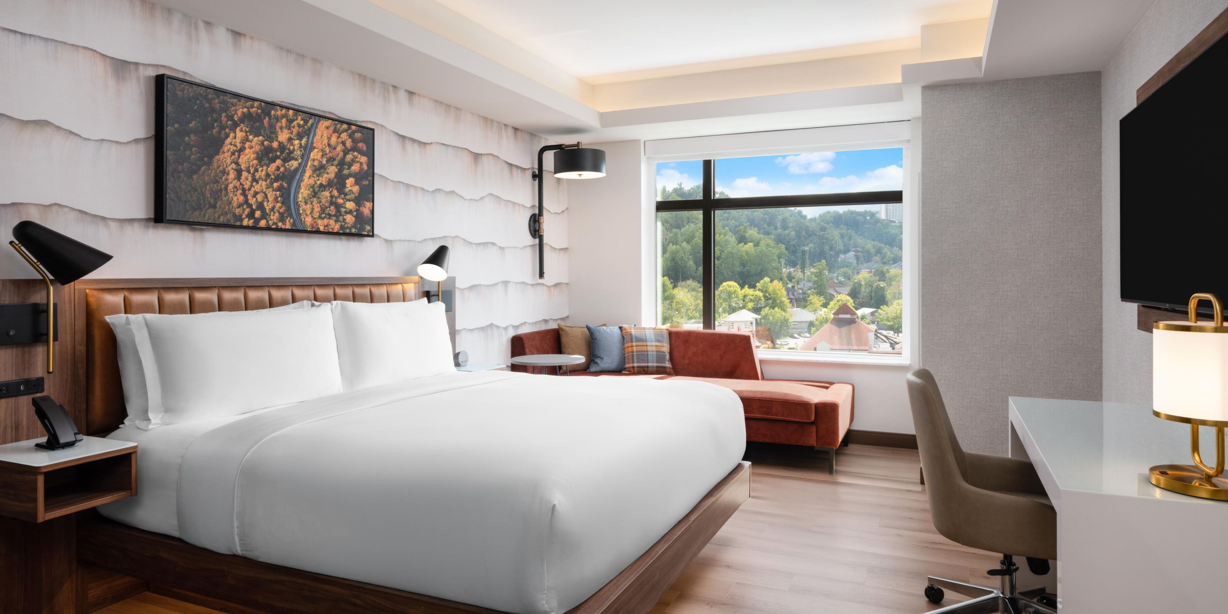 A cozy king bed guestroom after mountain adventures