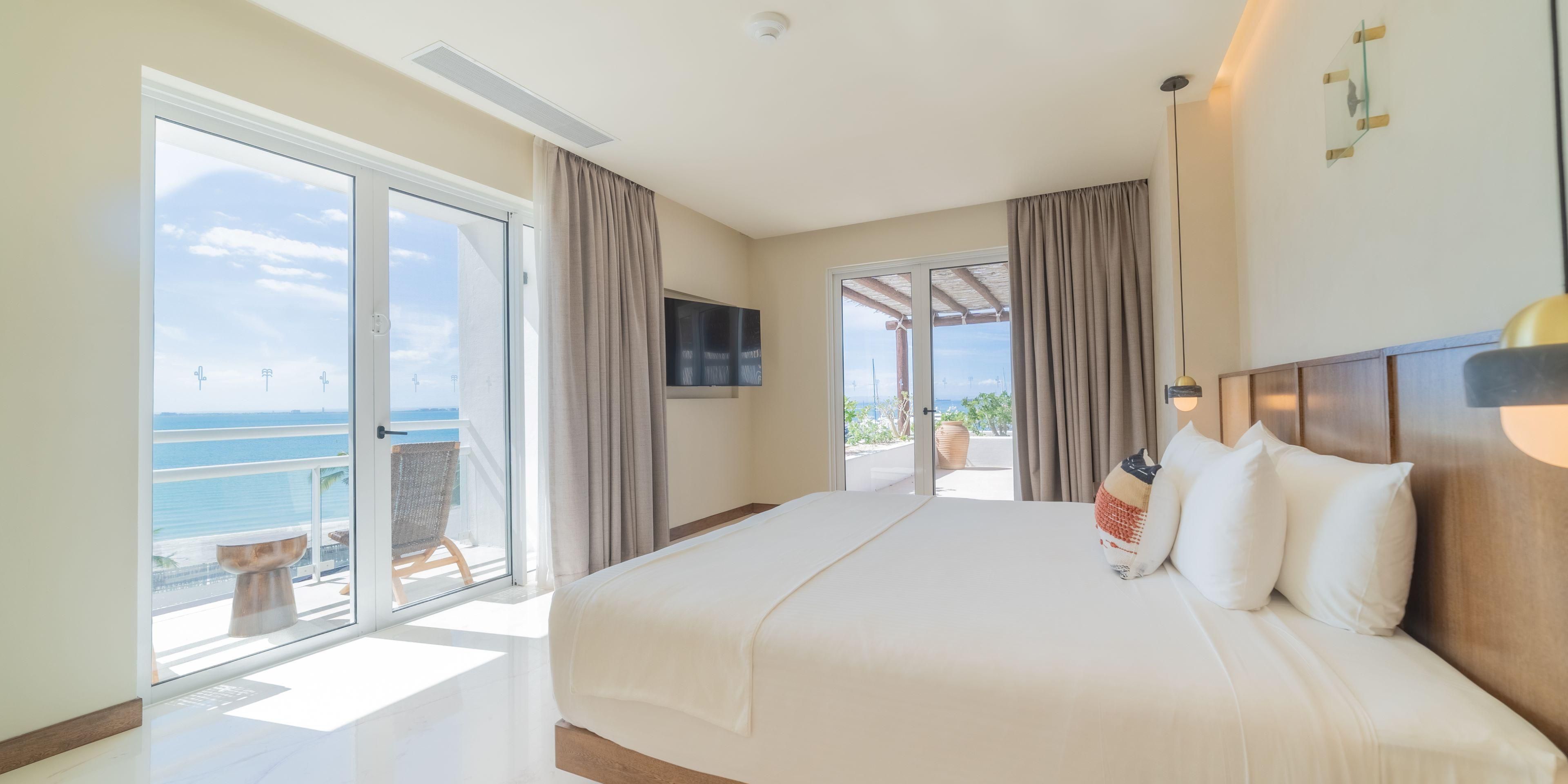 Spacious, bright rooms sparkle with cleanliness.