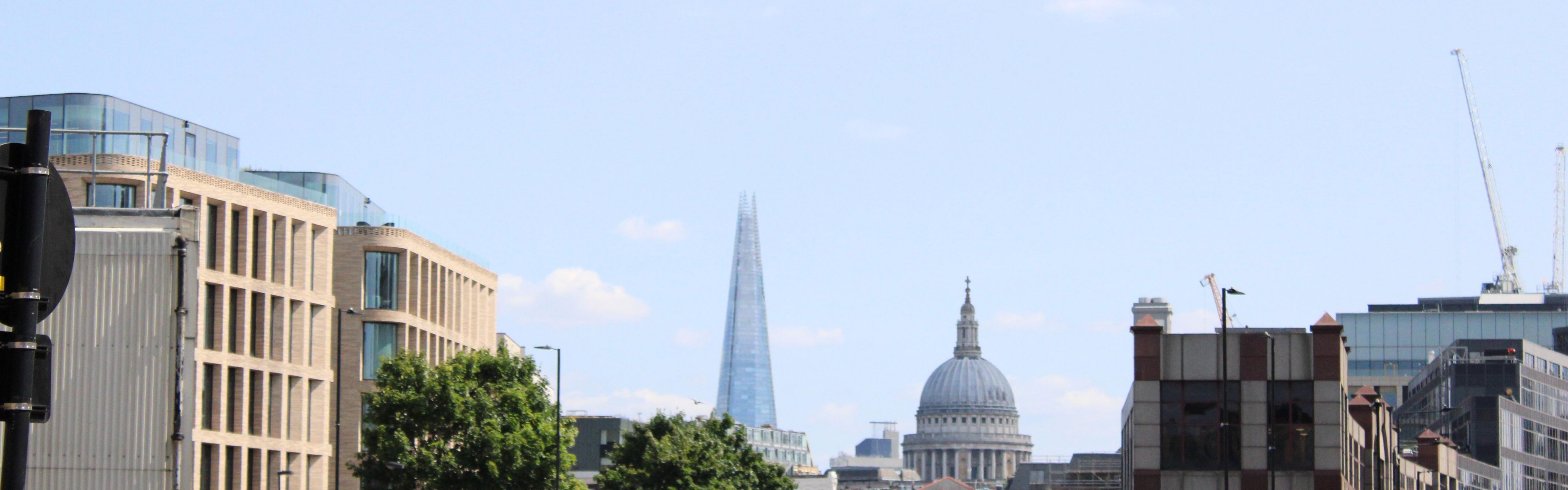 The Shard and St Paul's Cathedral in the distance from Clerkenwell