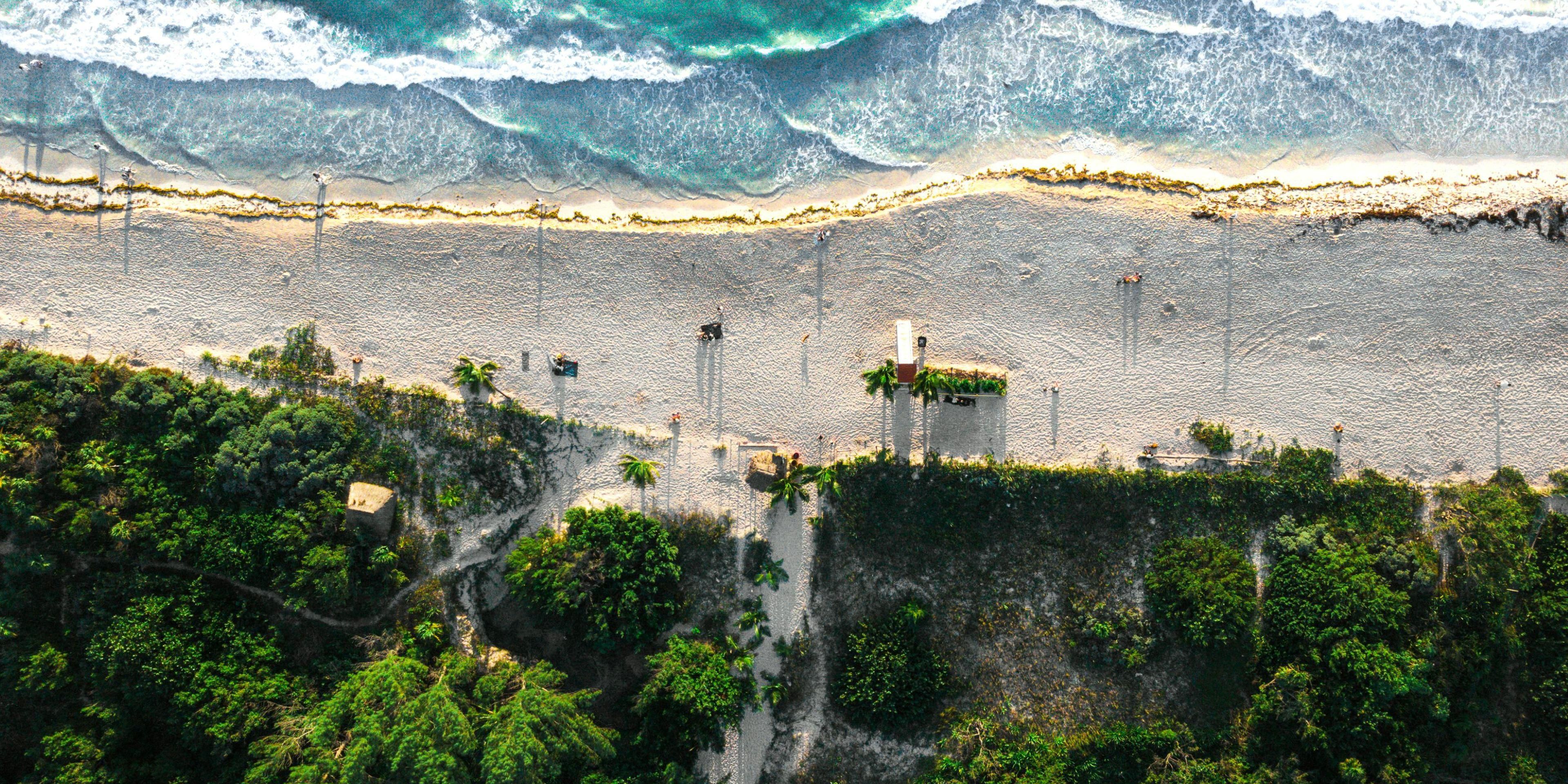 Aerial View of Playa del Carmen's Beach