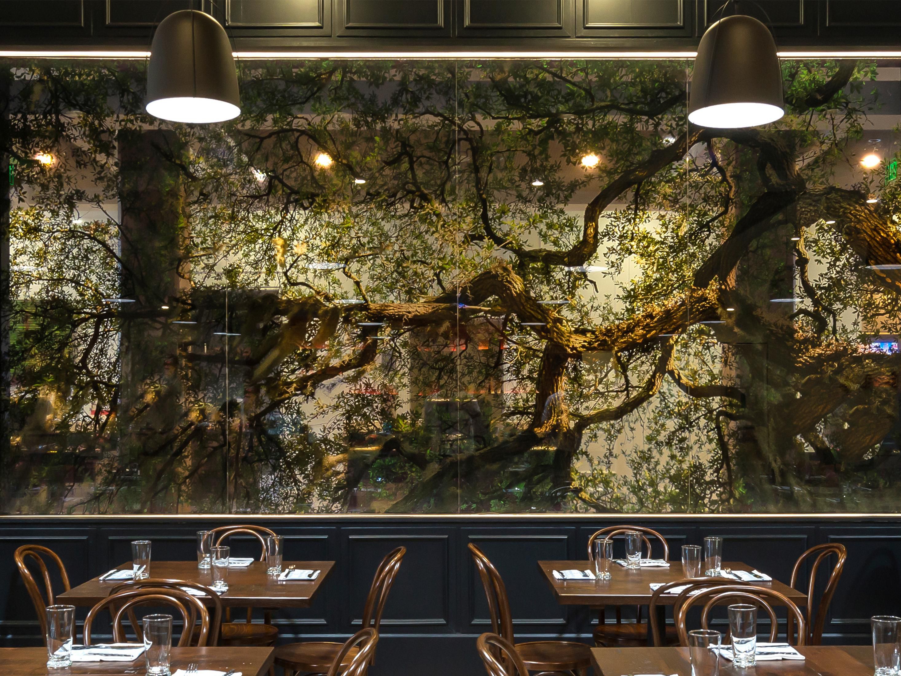 The art installation at check-in is from a local photographer who captured the iconic Spanish Moss hanging on the Southern live oak trees. Take a peek at our lobby lighting. It was designed to resemble the beautiful Spanish Moss.