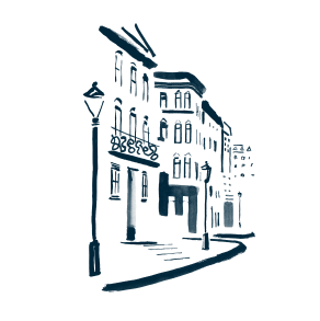 Hotel Indigo Sketch Streetscape