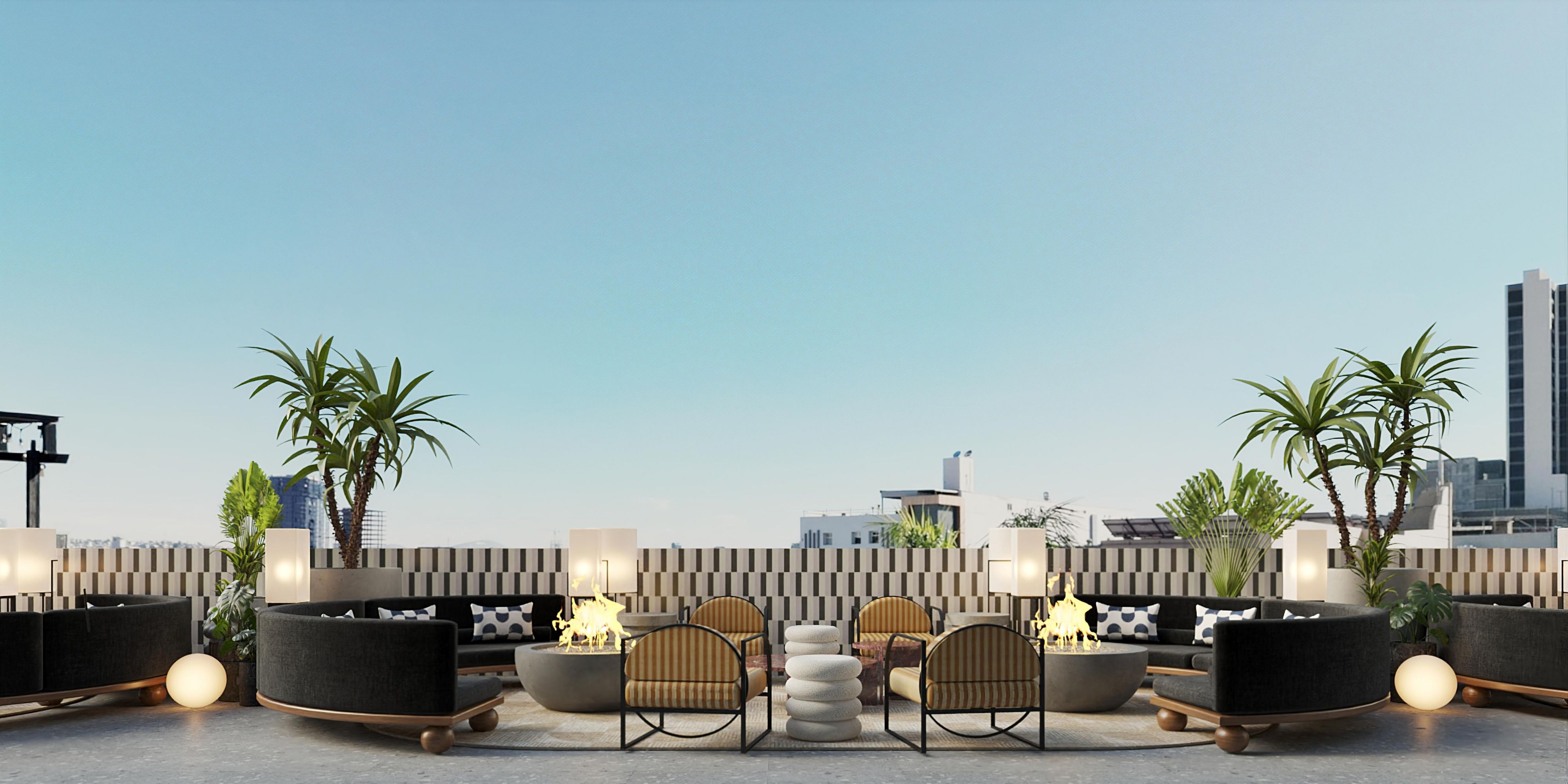 Take in stunning views of the city from our peaceful terrace.