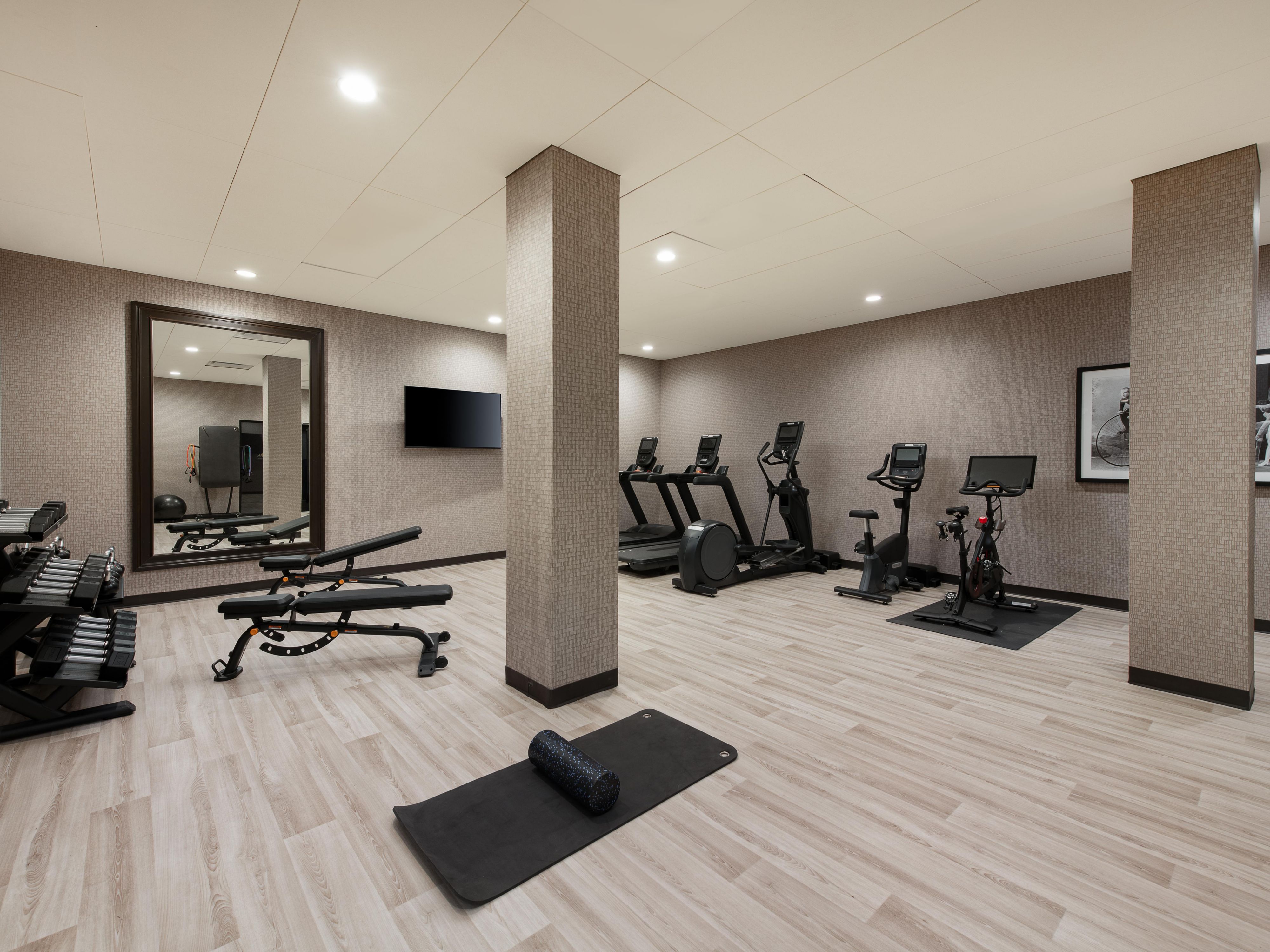 Keep up with your fitness routine in our 24-hour Fitness Center, featuring state-of-the-art cardio equipment and free weights. Plus, enjoy complimentary access to the YMCA located just steps behind the hotel—your stay includes a full access pass to their extensive facilities and amenities.