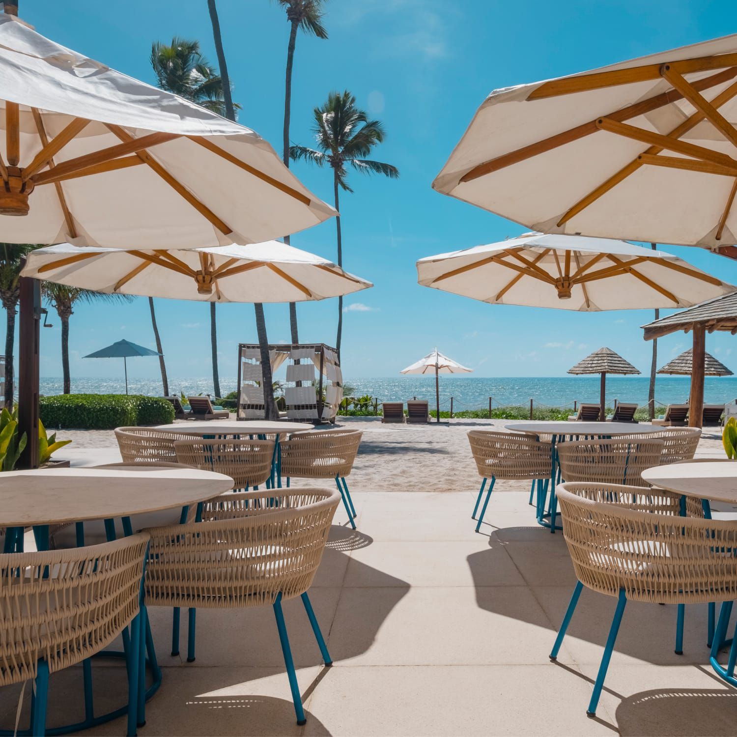 Beachside patio seating