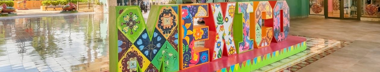 Decorative sign of the word Mexico