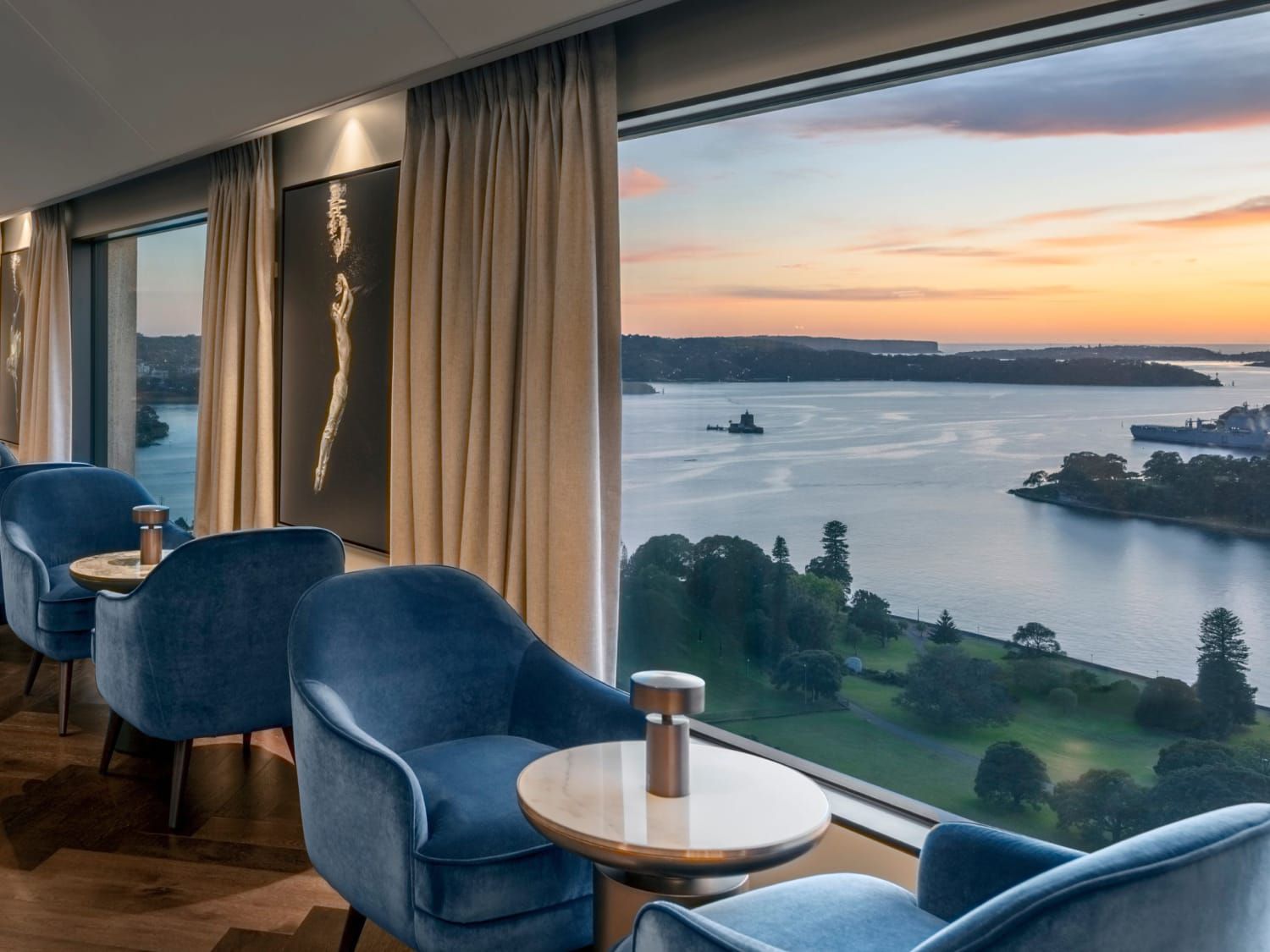 modern seating area in a lobby lounge
