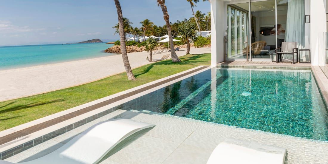 private plunge pool overlooking the beach