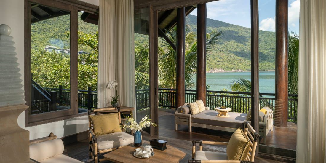 grand balcony overlooking a bay