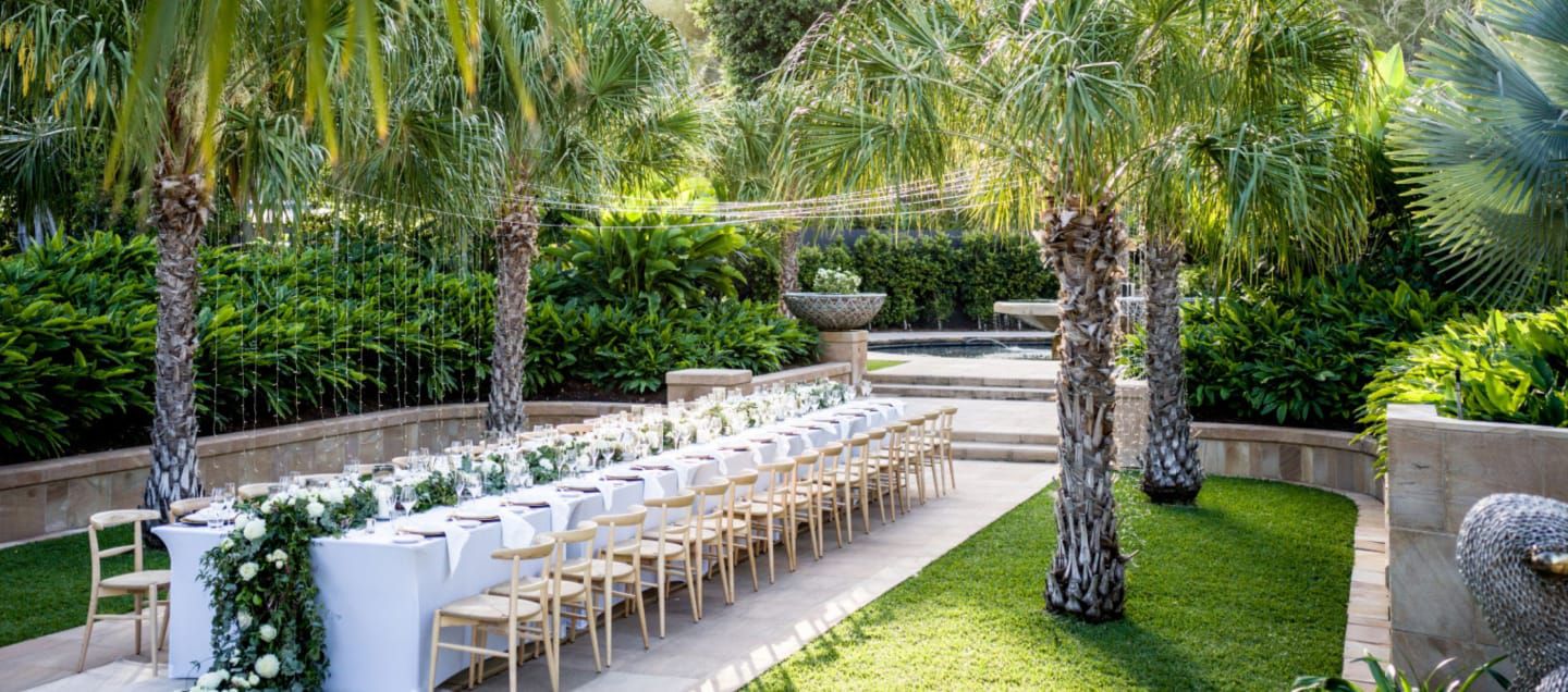 long table set for a wedding reception