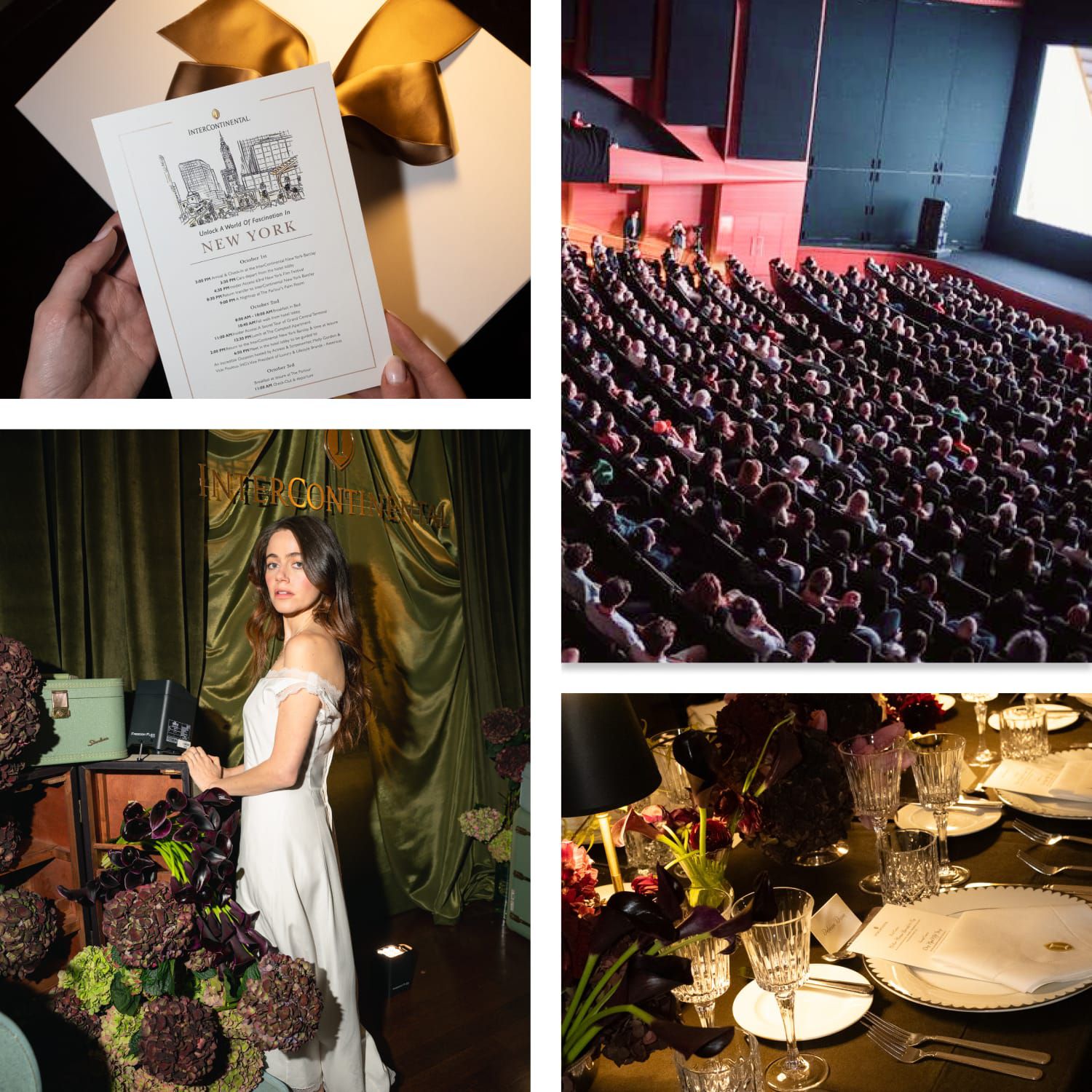A collage of images including a hand-drawn invitation to this elegant celebration of New York film.