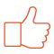 Orange thumbs up icon