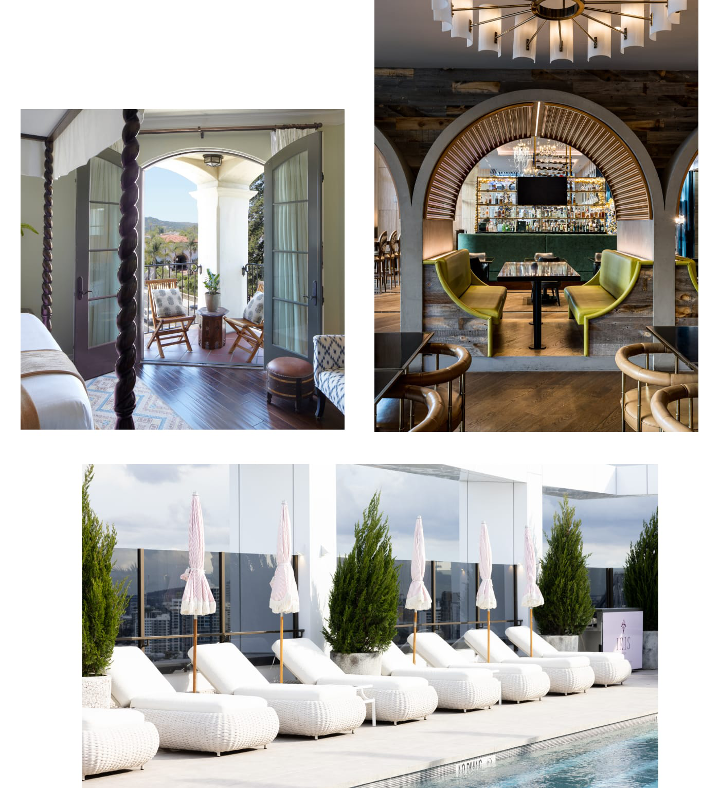 客房阳台、餐厅、豪华泳池休闲空间