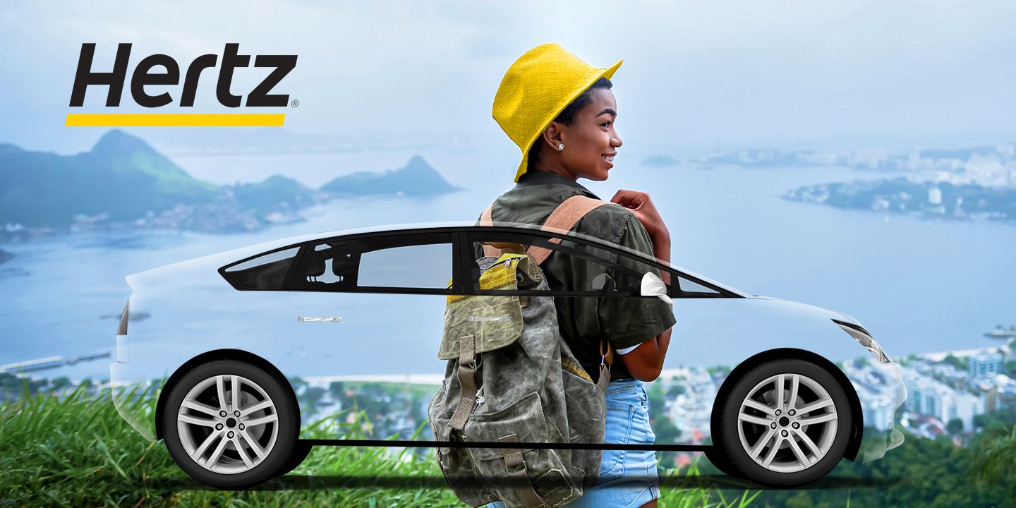 Car and women with backpack