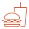 Orange burger lunch icon