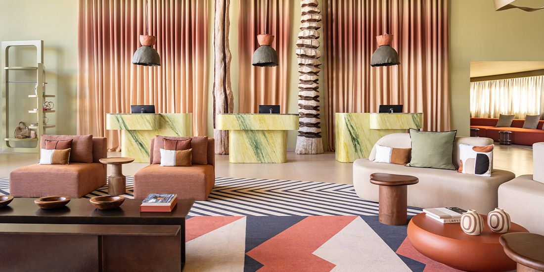 阿尔加维金普顿 Atlântico 酒店的大堂客厅与接待区 