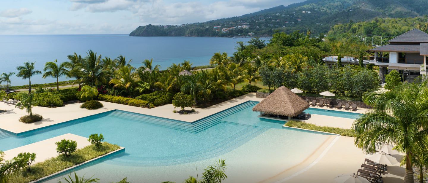 Luxurious beachside resort pool