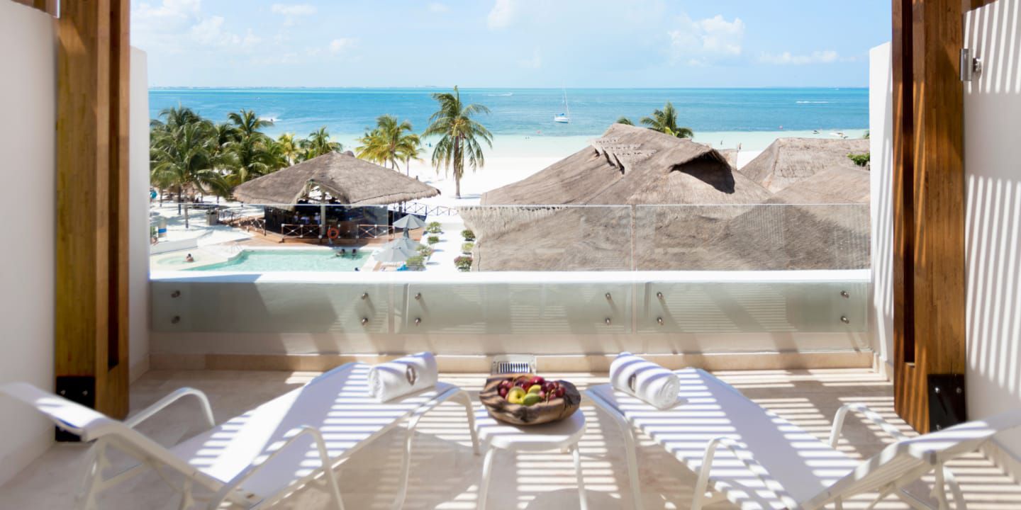 Balcony with beach view