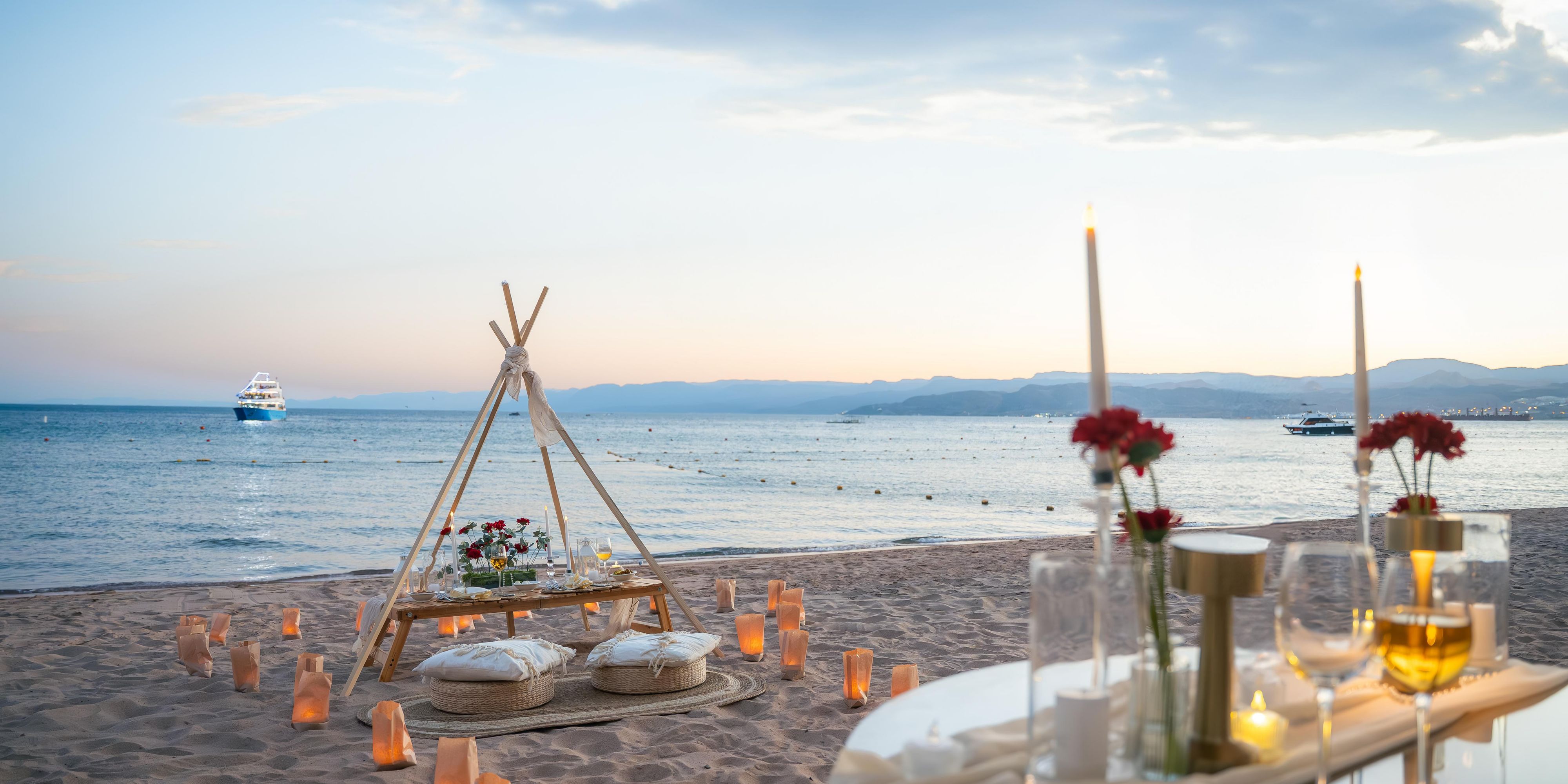 Dine under the stars, with the sound of waves as your backdrop and candlelight flickering beside you.

Our romantic beachfront dinner is designed for two — where every bite, every moment and every breeze tells a story of love.
