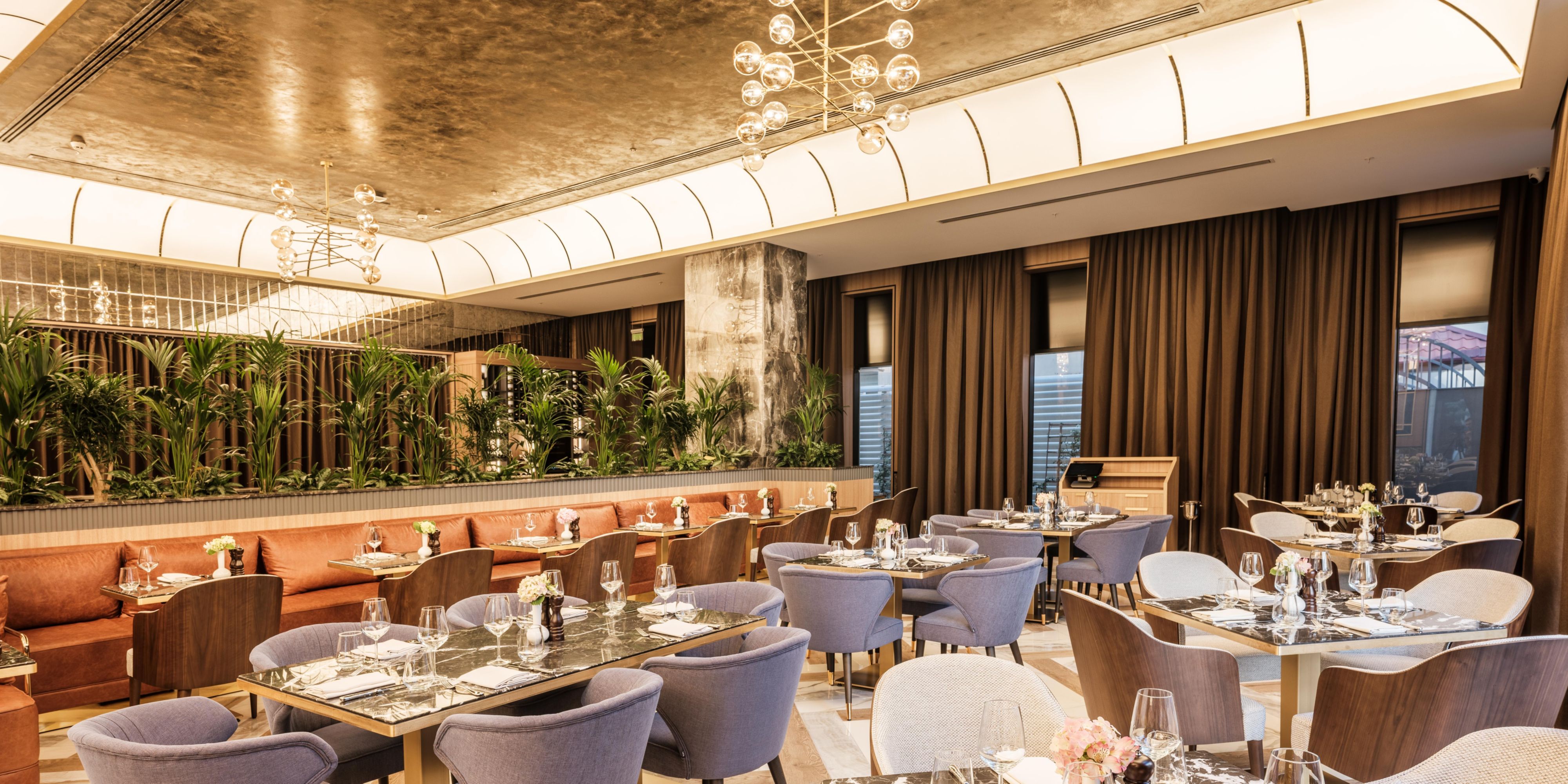 Showcases international and Azerbaijan traditional local cuisine at its finest. Enjoy a spacious dining atmosphere while tasting the very best of locally sourced produce. Our private dining room will make your banquets and family events unforgettable.